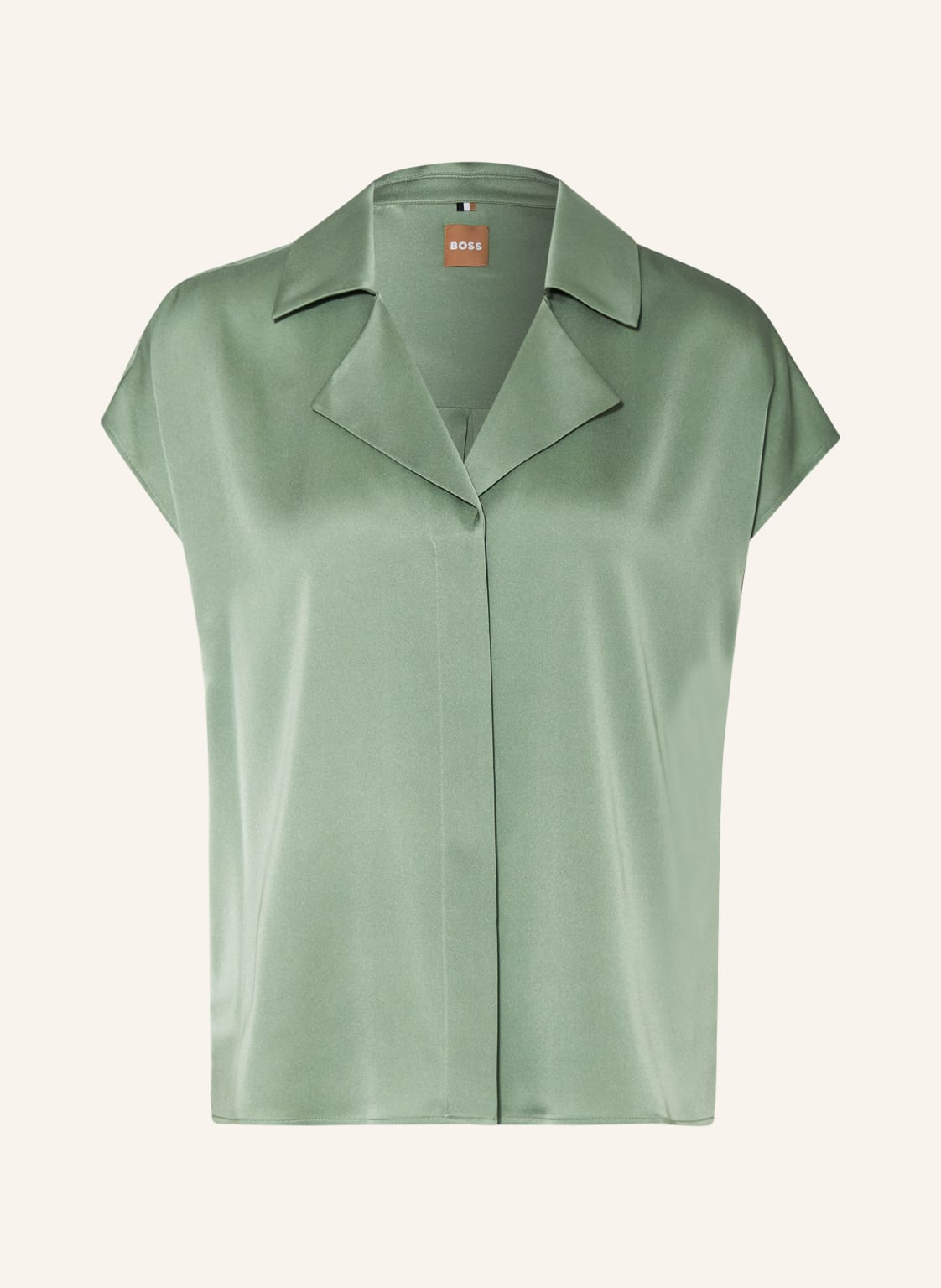 Image of Boss Hemdbluse Breta Aus Seide gruen