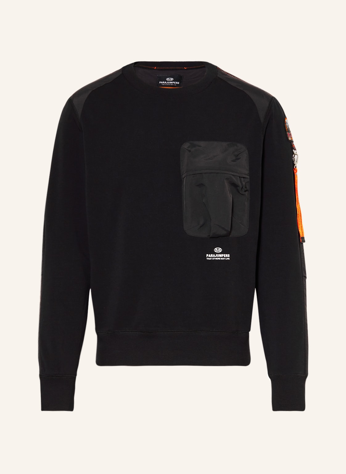 Image of Parajumpers Sweatshirt Sabre Im Materialmix schwarz