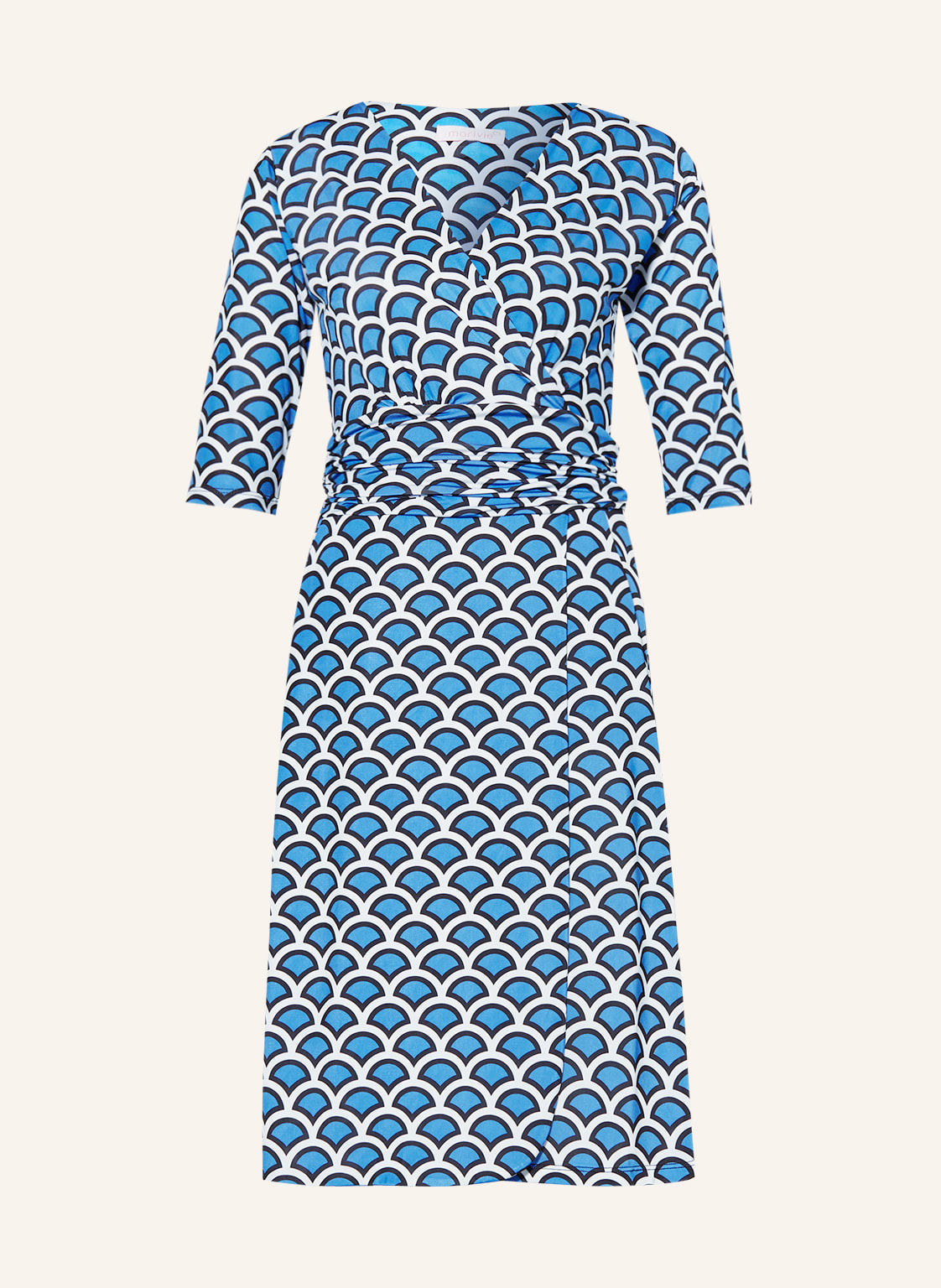 Image of Marivie Jerseykleid Sophisticated! In Wickeloptik blau