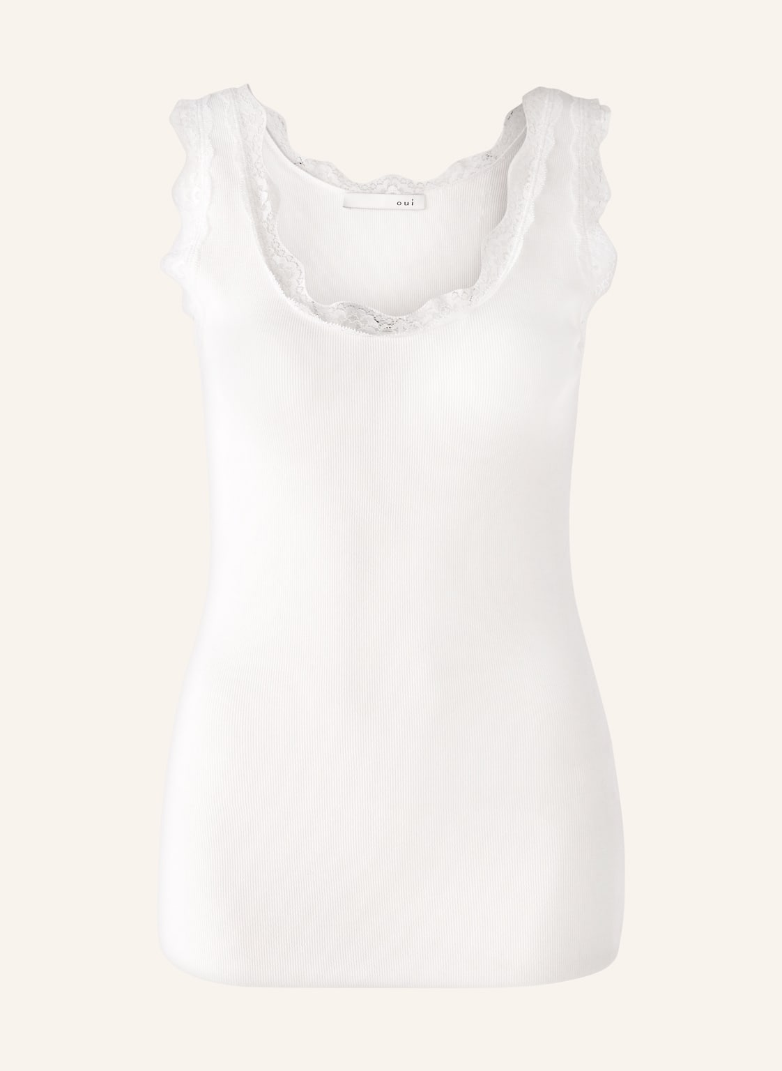 Image of Oui Top Mit Spitze weiss