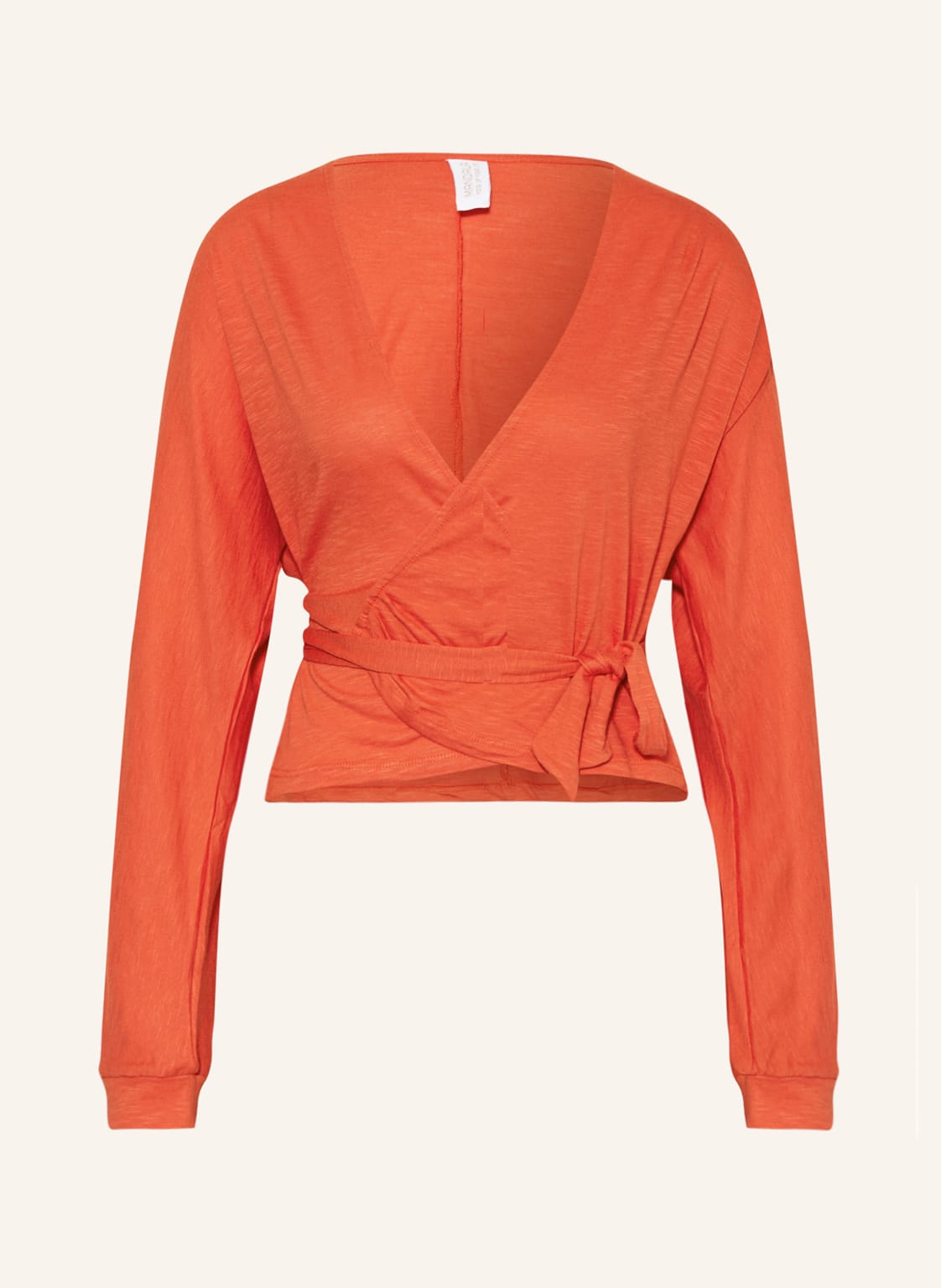 Image of Mandala Yoga-Shirt French Yogy Wrap In Wickeloptik orange