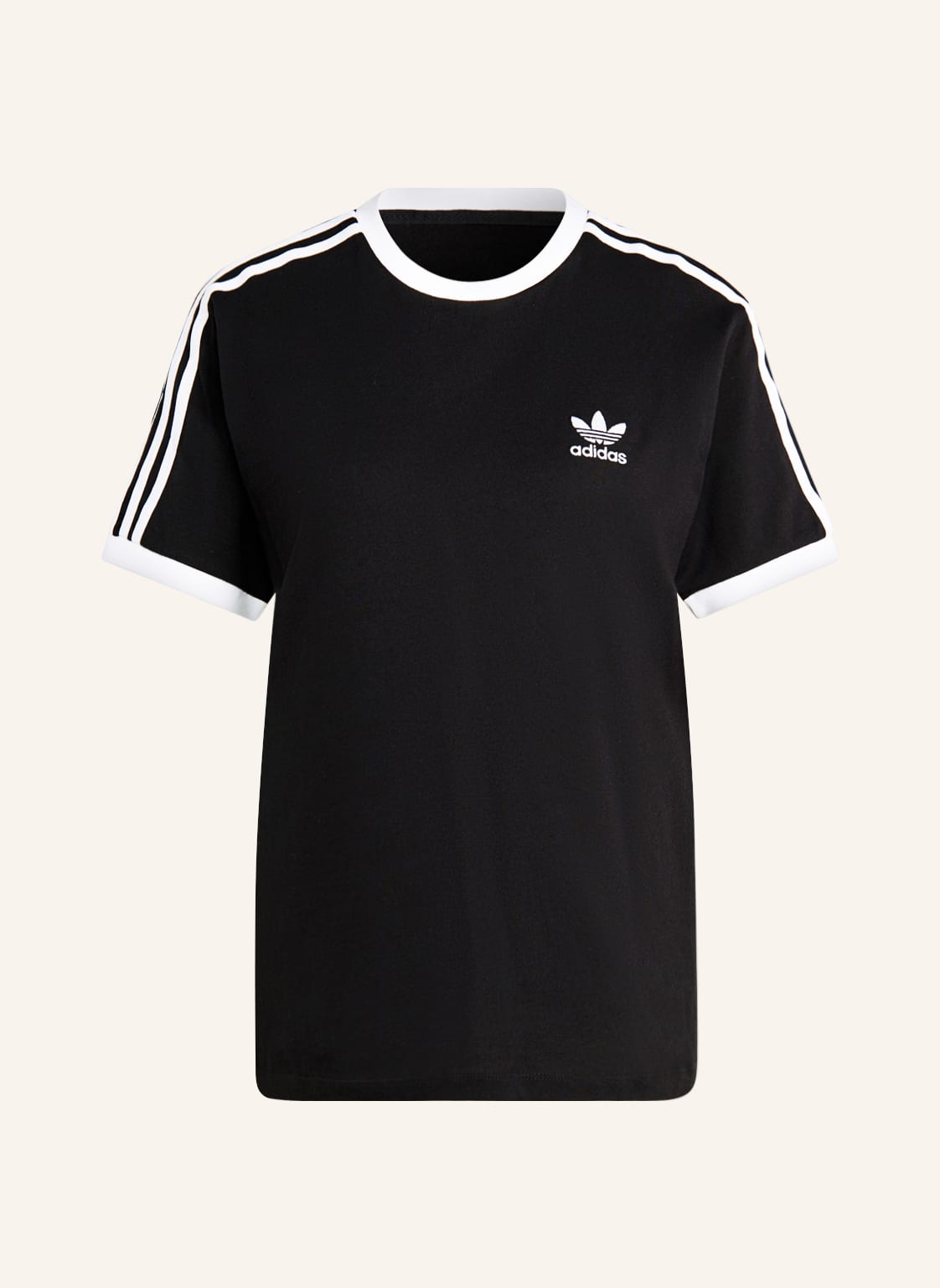 Image of Adidas Originals T-Shirt Mit Galonstreifen schwarz