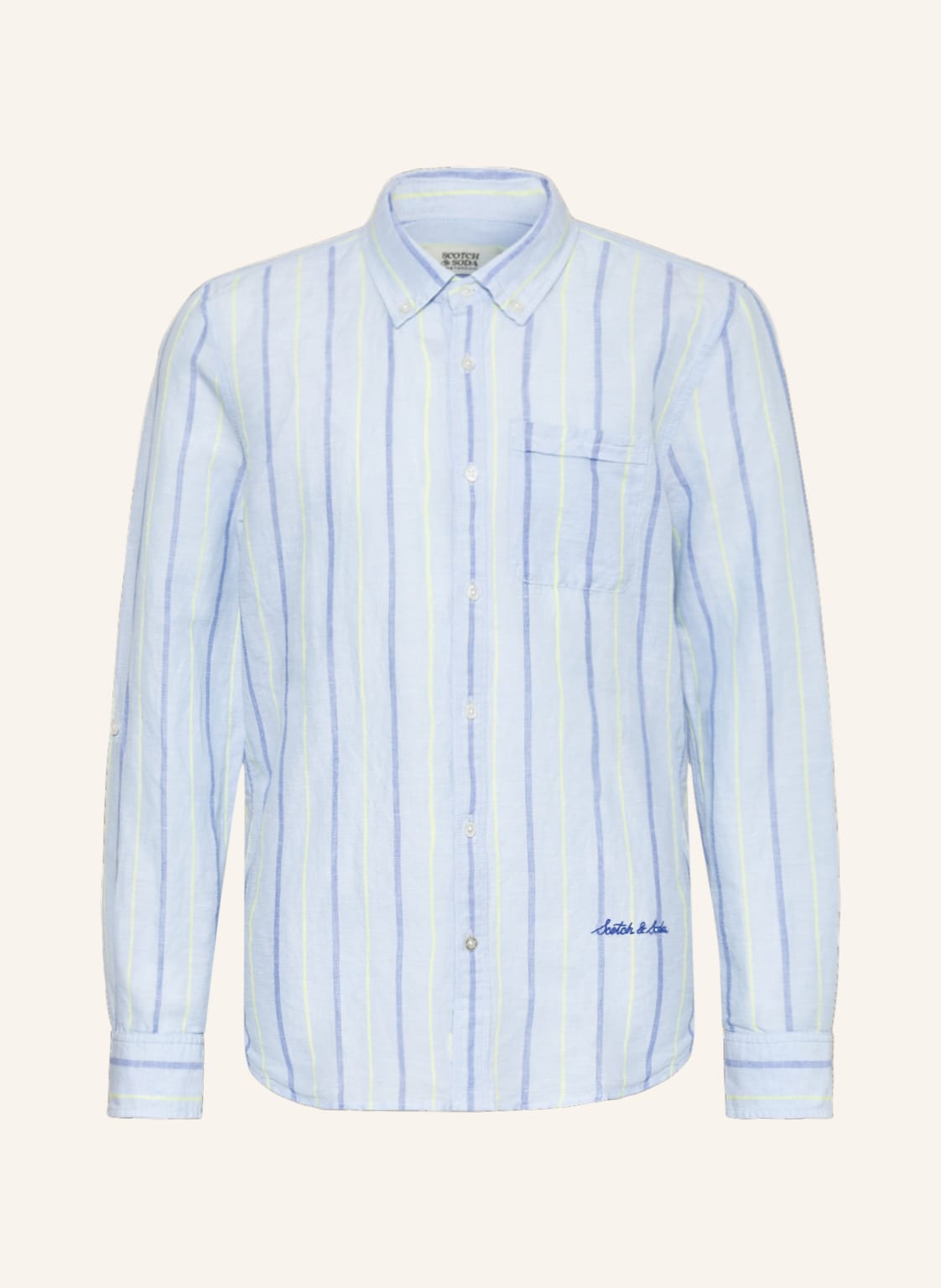 Image of Scotch & Soda Hemd Mit Leinen blau