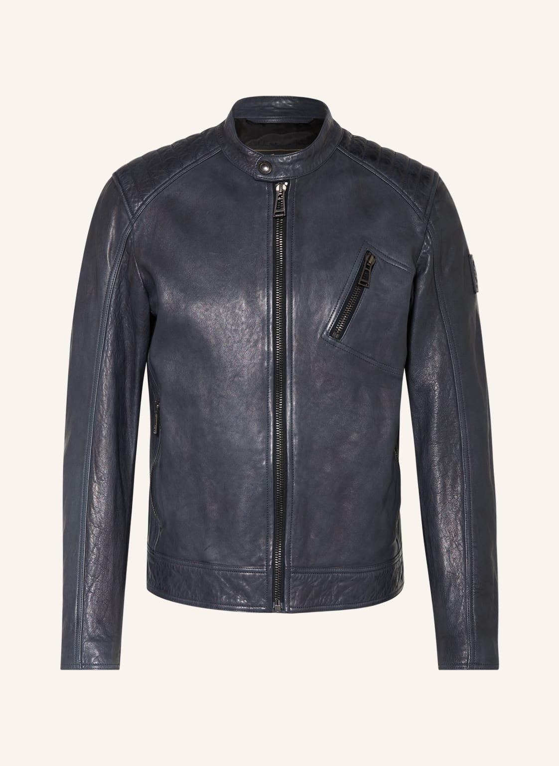 Image of Belstaff Lederjacke blau