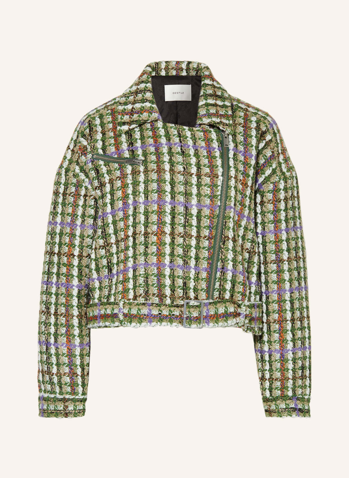 Image of Gestuz Kastenjacke Tashagz Aus Bouclé gruen