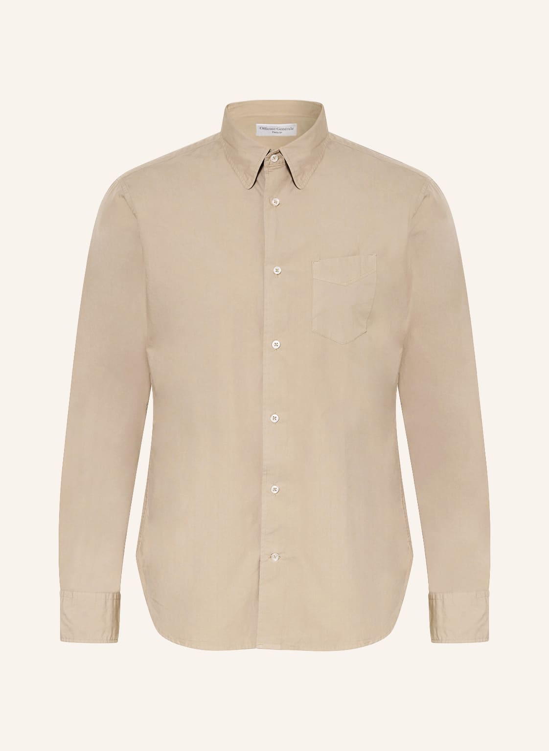 Image of Officine Générale Hemd Benoit Slim Fit beige