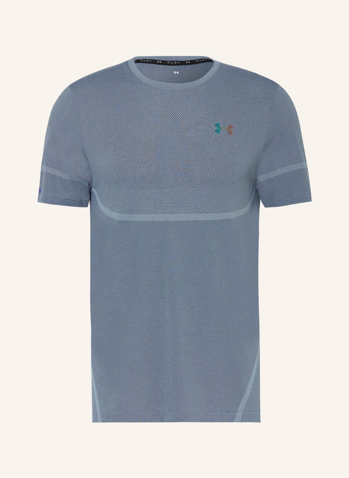 Image of Under Armour T-Shirt Rush™ Seamless Legacy Mit Mesh grau