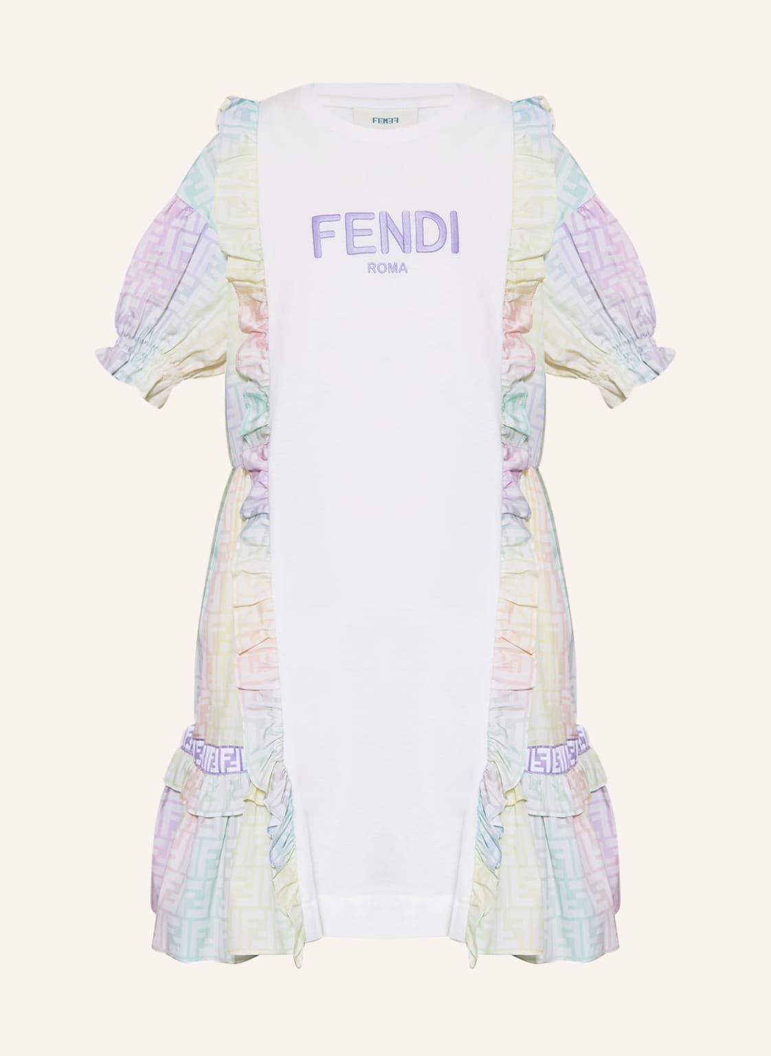 Image of Fendi Kleid Im Materialmix blau