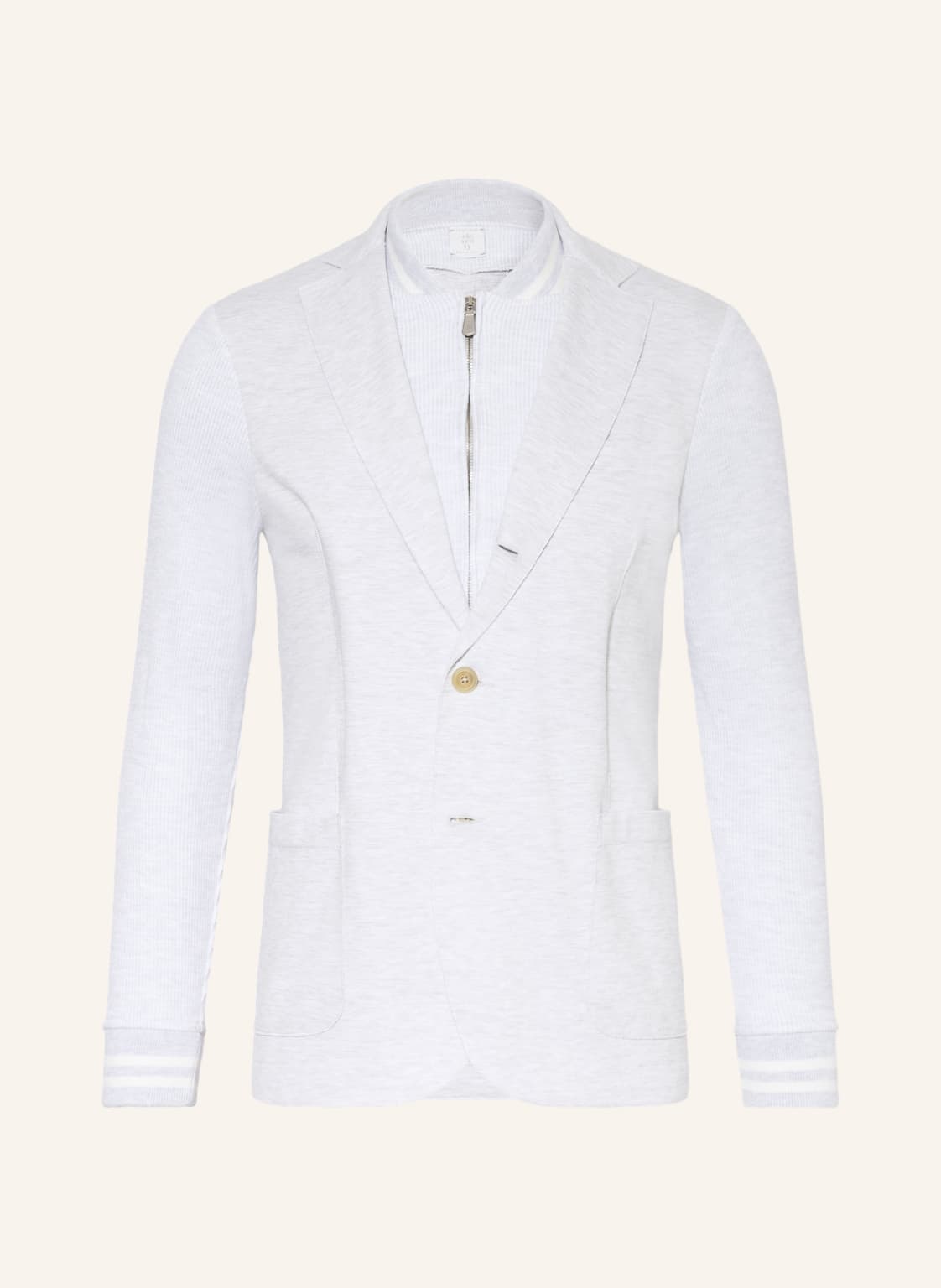 Image of Eleventy Jerseysakko Extra Slim Fit Im Materialmix grau