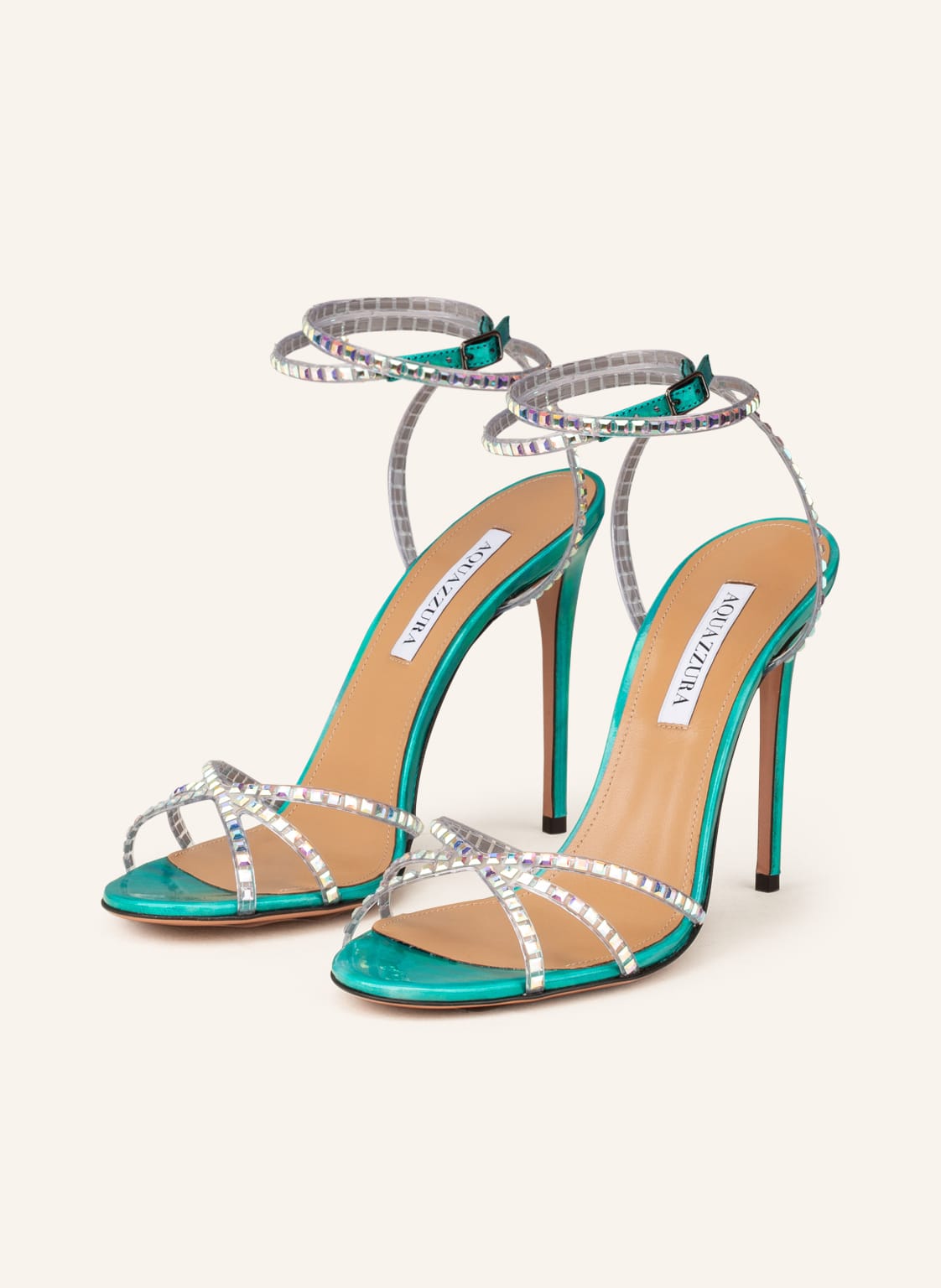 Image of Aquazzura Slingpumps Dance Mit Schmucksteinen blau