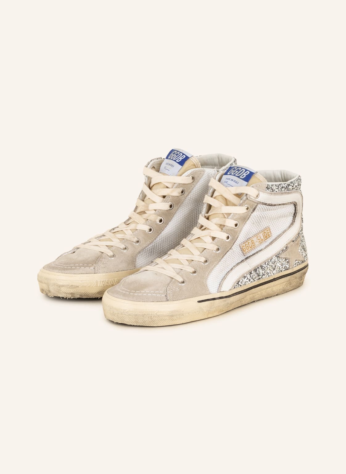 Image of Golden Goose Hightop-Sneaker Slide silber