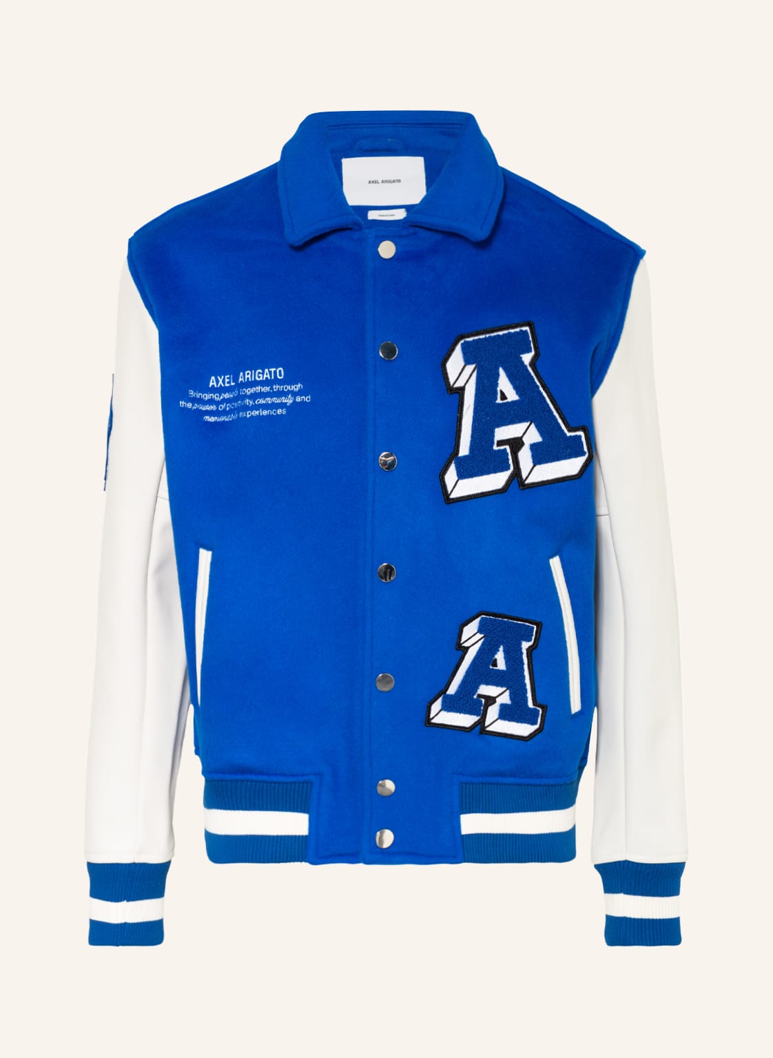 Image of Axel Arigato Oversized-Blouson Im Materialmix blau