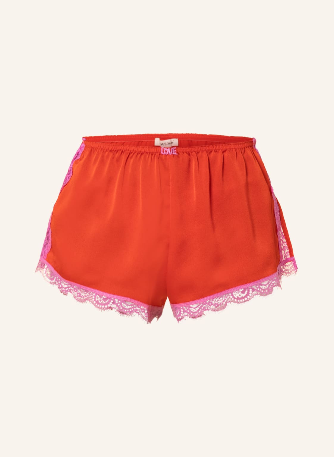 Image of Love Stories Schlafshorts Apollo Aus Satin rot