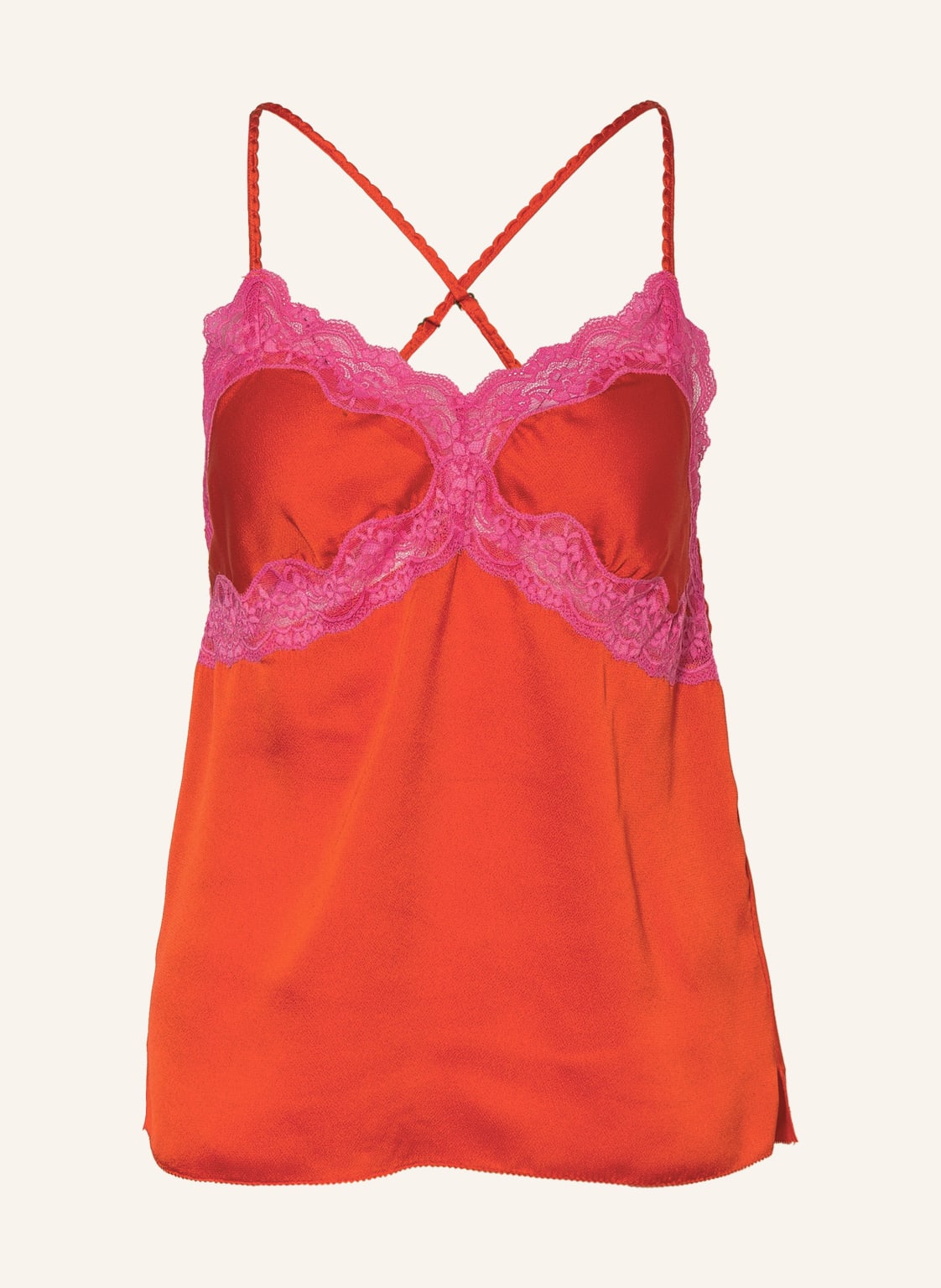 Image of Love Stories Schlaftop Pandora Aus Satin rot