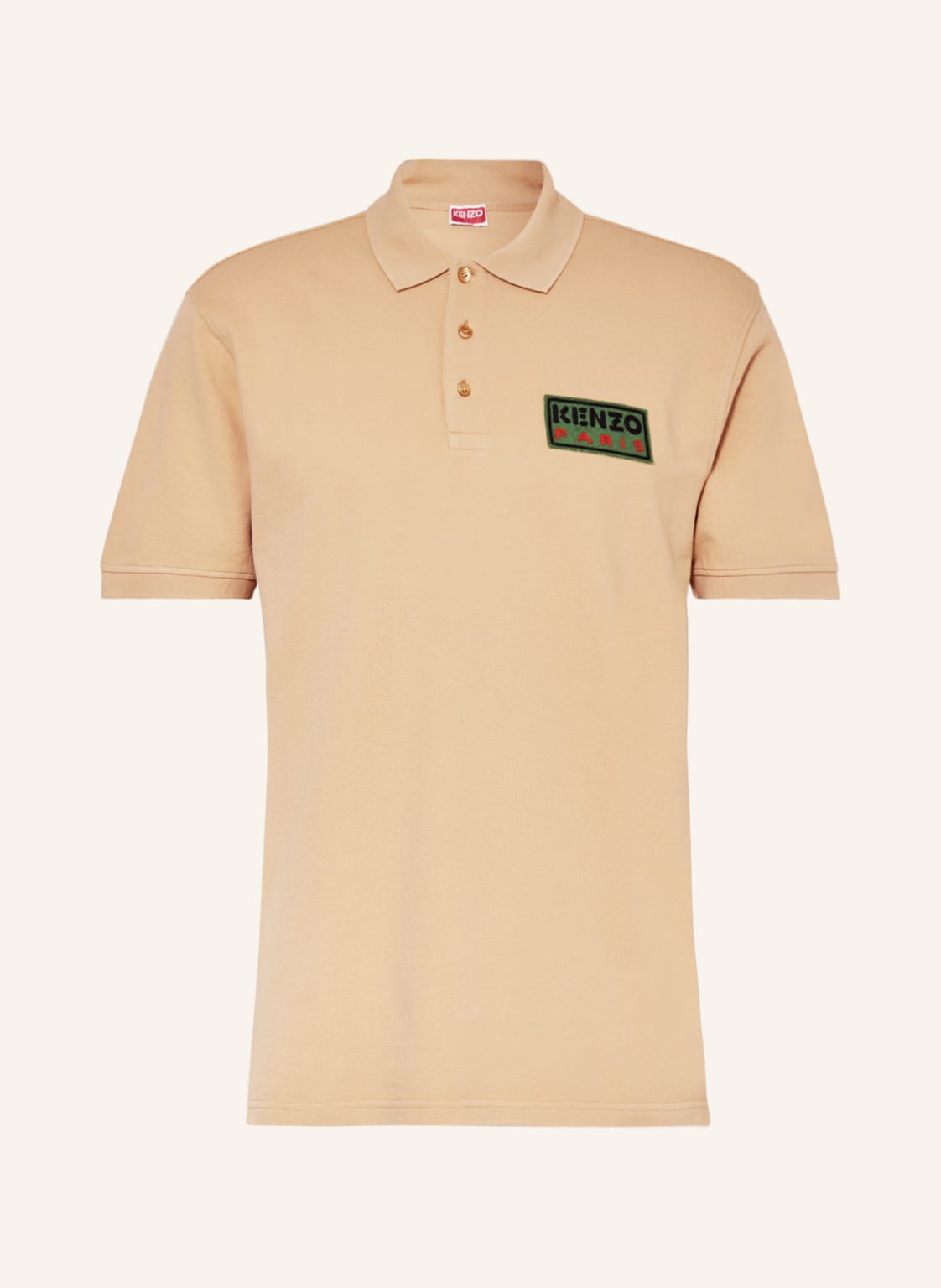 Image of Kenzo Piqué-Poloshirt beige