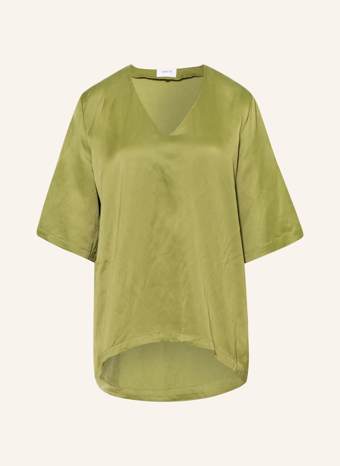 Image of Ayen Blusenshirt Mit Leinen Und 3/4-Arm gruen