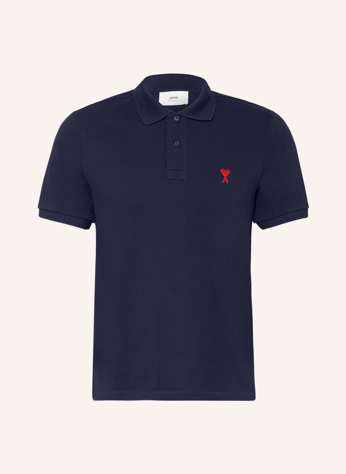 Image of Ami Paris Piqué-Poloshirt blau