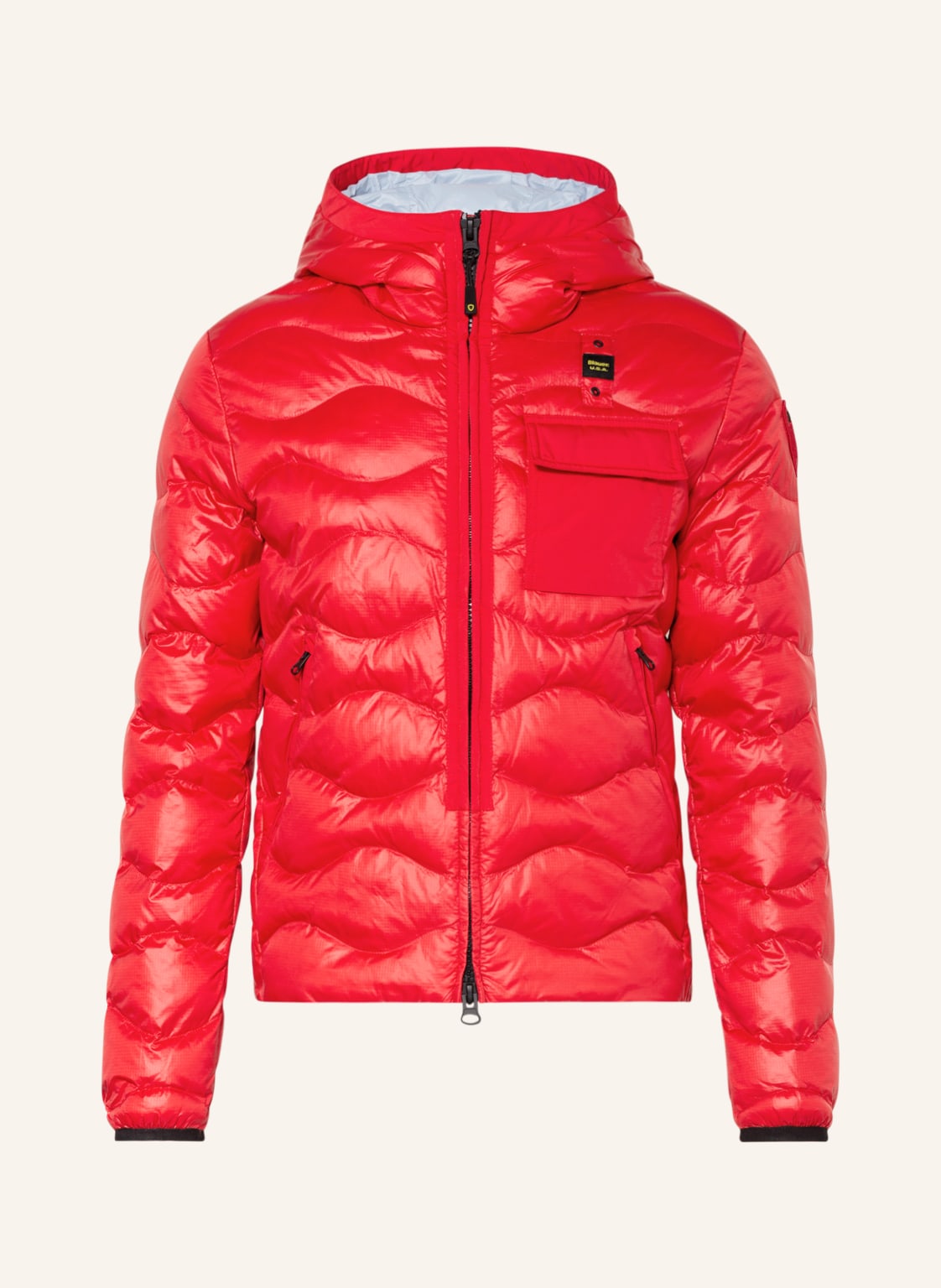 Image of Blauer Steppjacke rot