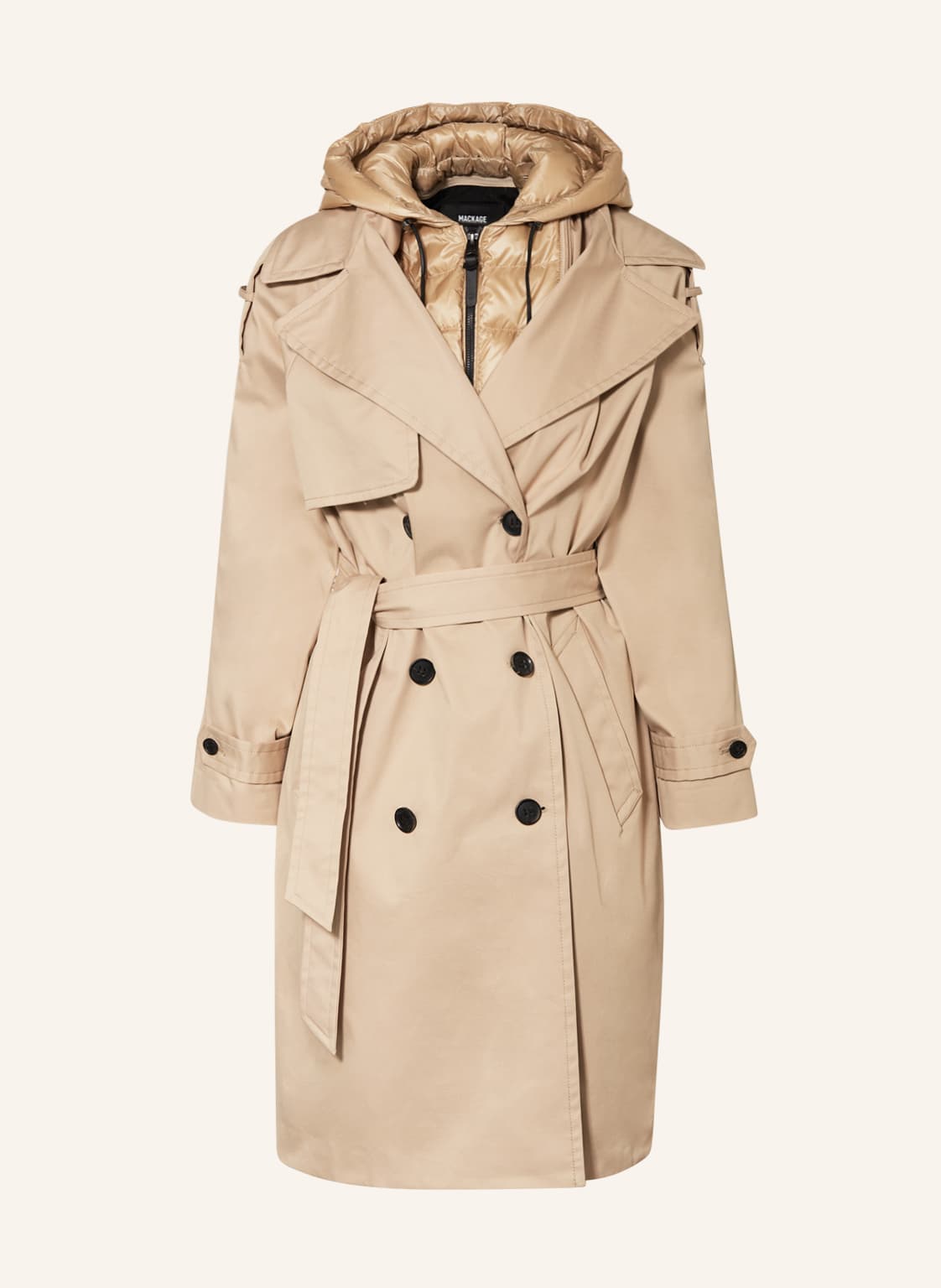 Image of Mackage Trenchcoat Trisha Mit Abnehmbarer Blende beige