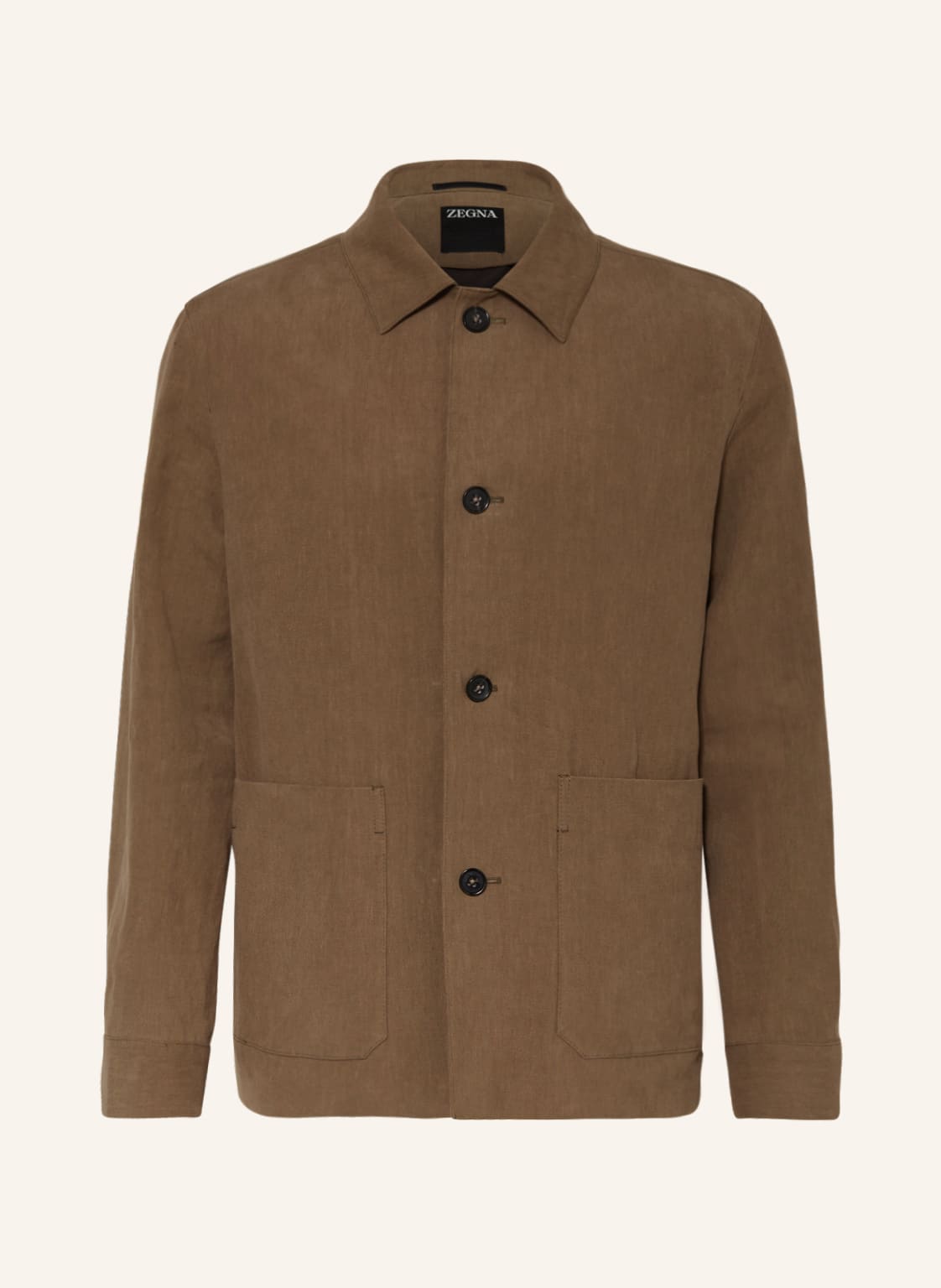 Image of Zegna Overjacket Aus Leinen braun