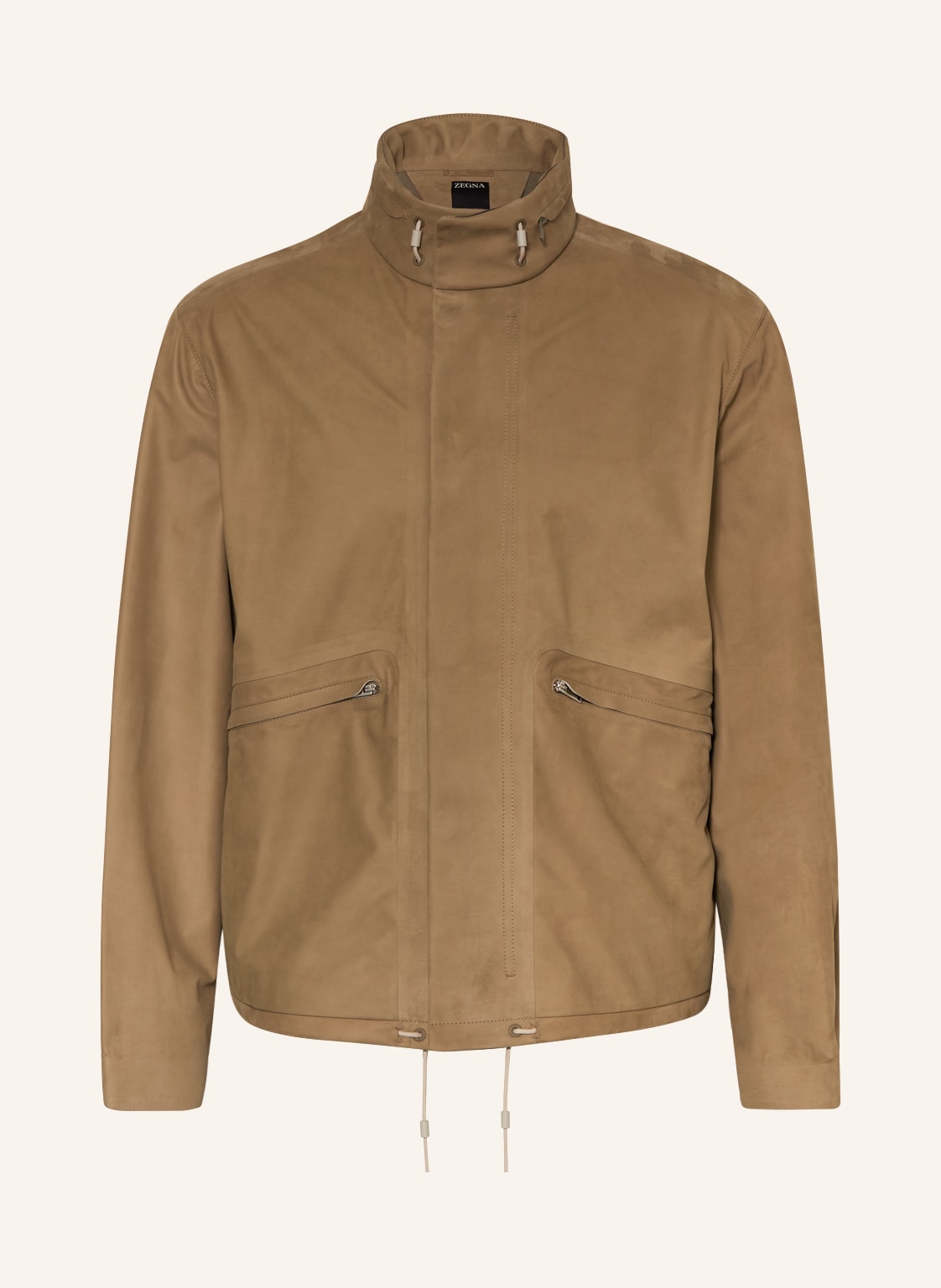 Image of Zegna Lederjacke beige