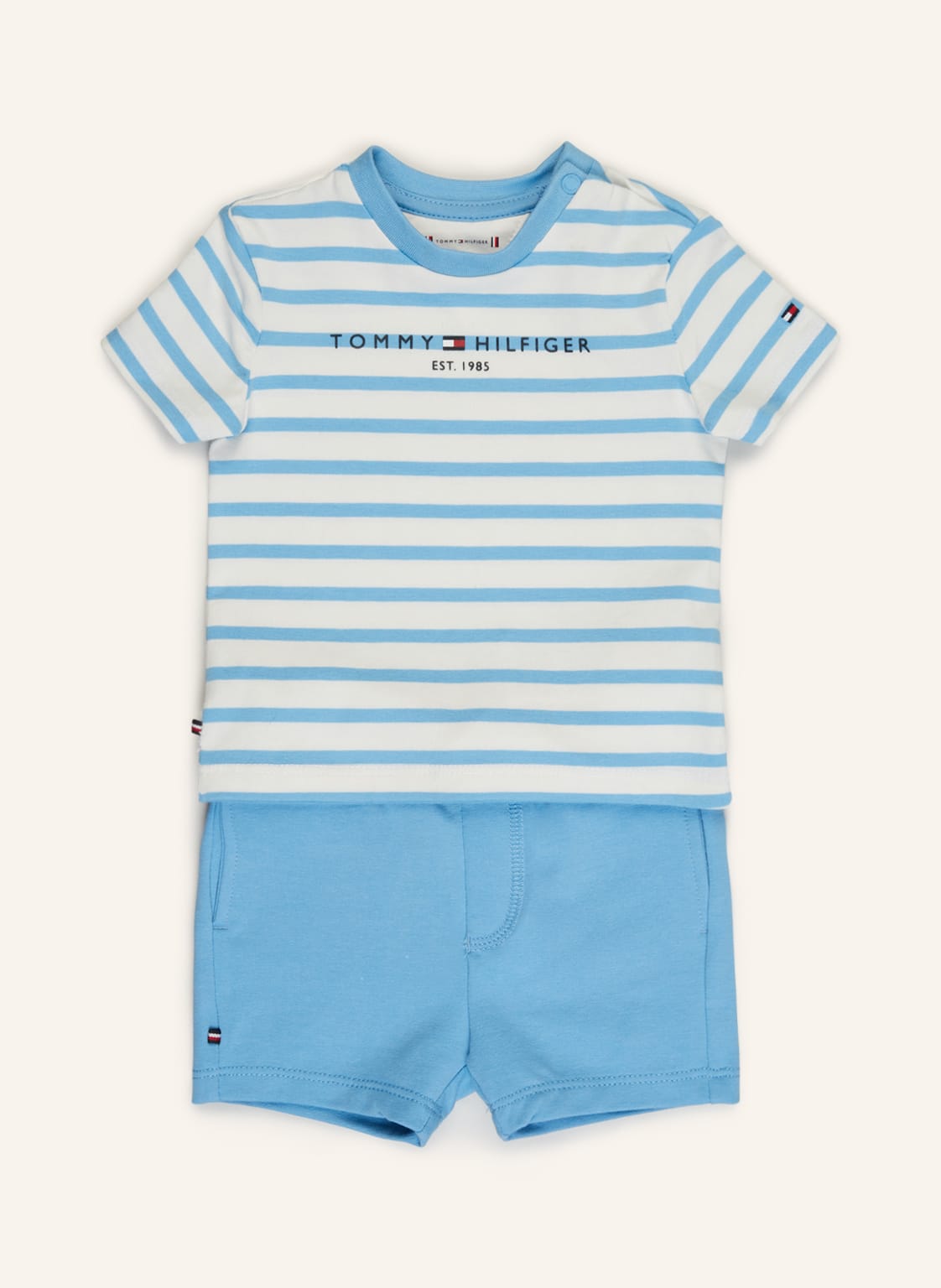 Image of Tommy Hilfiger Set: T-Shirt Und Sweatshorts blau