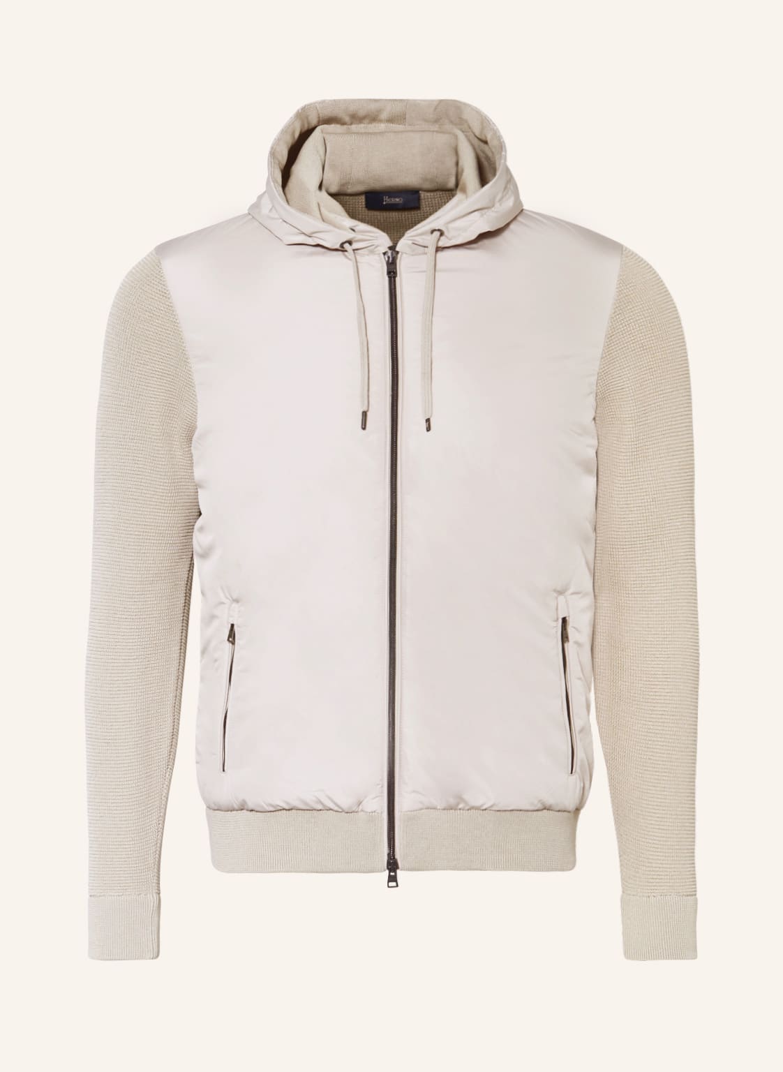 Image of Herno Strickjacke Im Materialmix beige