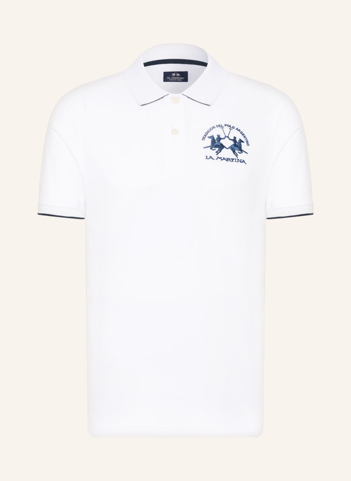 Image of La Martina Piqué-Poloshirt weiss
