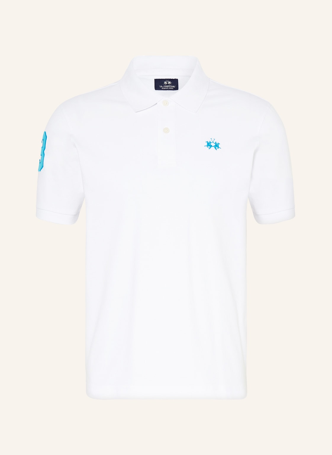 Image of La Martina Piqué-Poloshirt Slim Fit weiss
