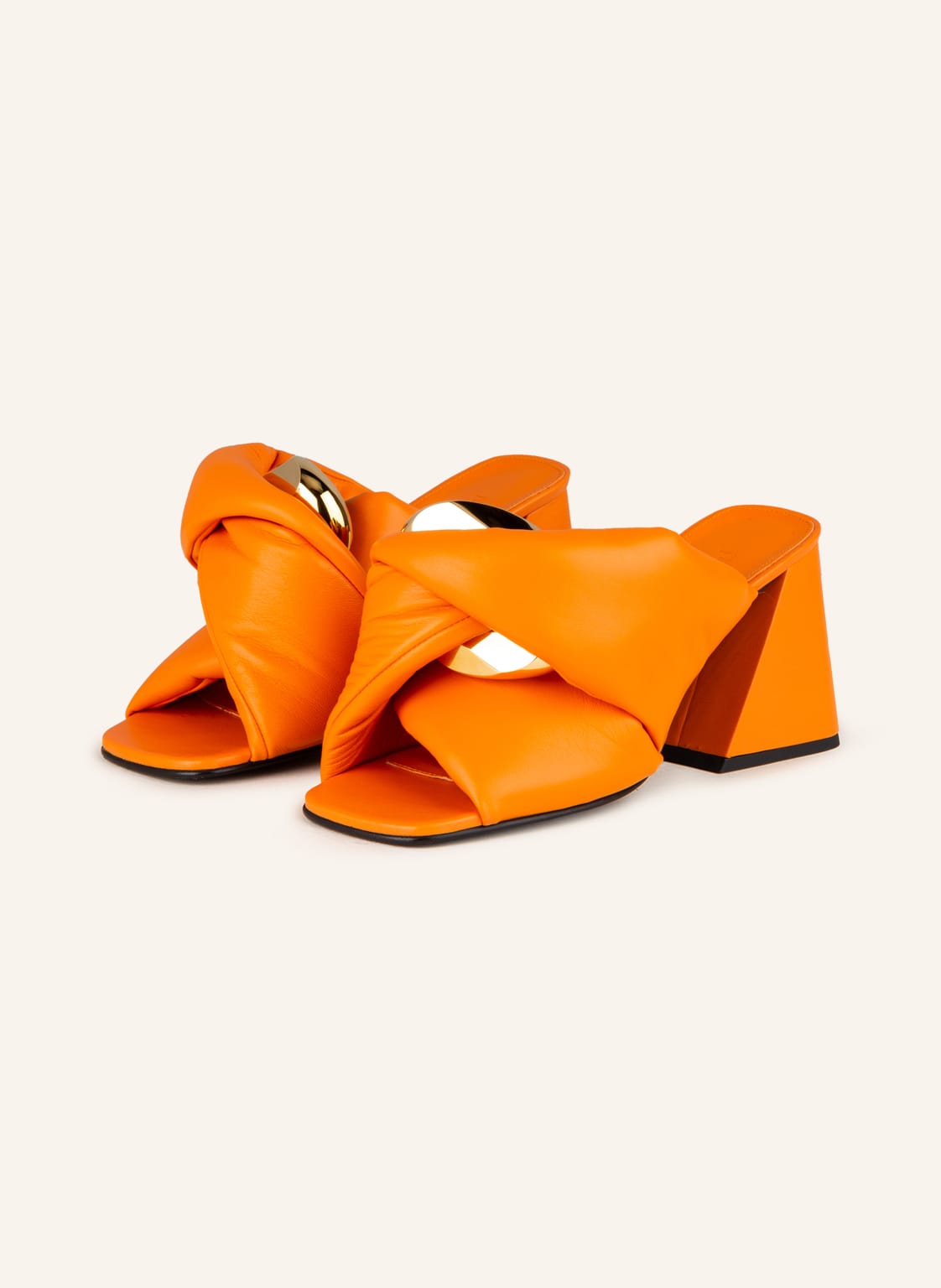 Image of Jw Anderson Mules Chain Twist orange