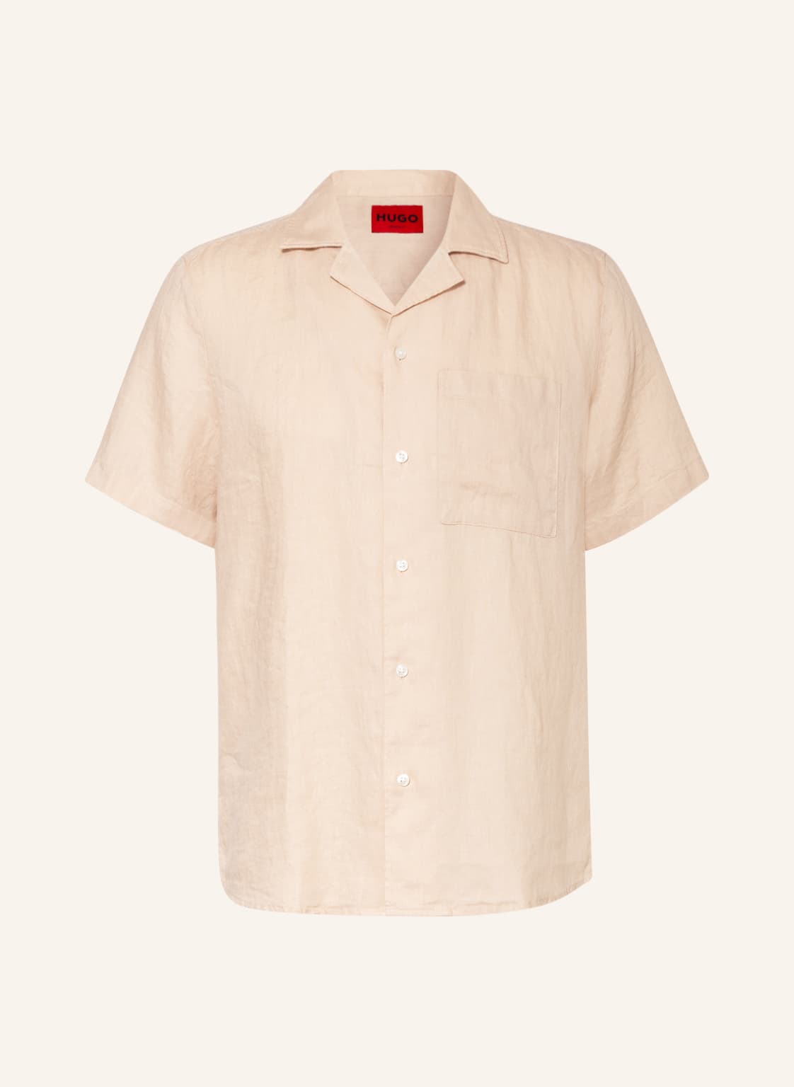 Image of Hugo Resorthemd Ellino Straight Fit Aus Leinen grau