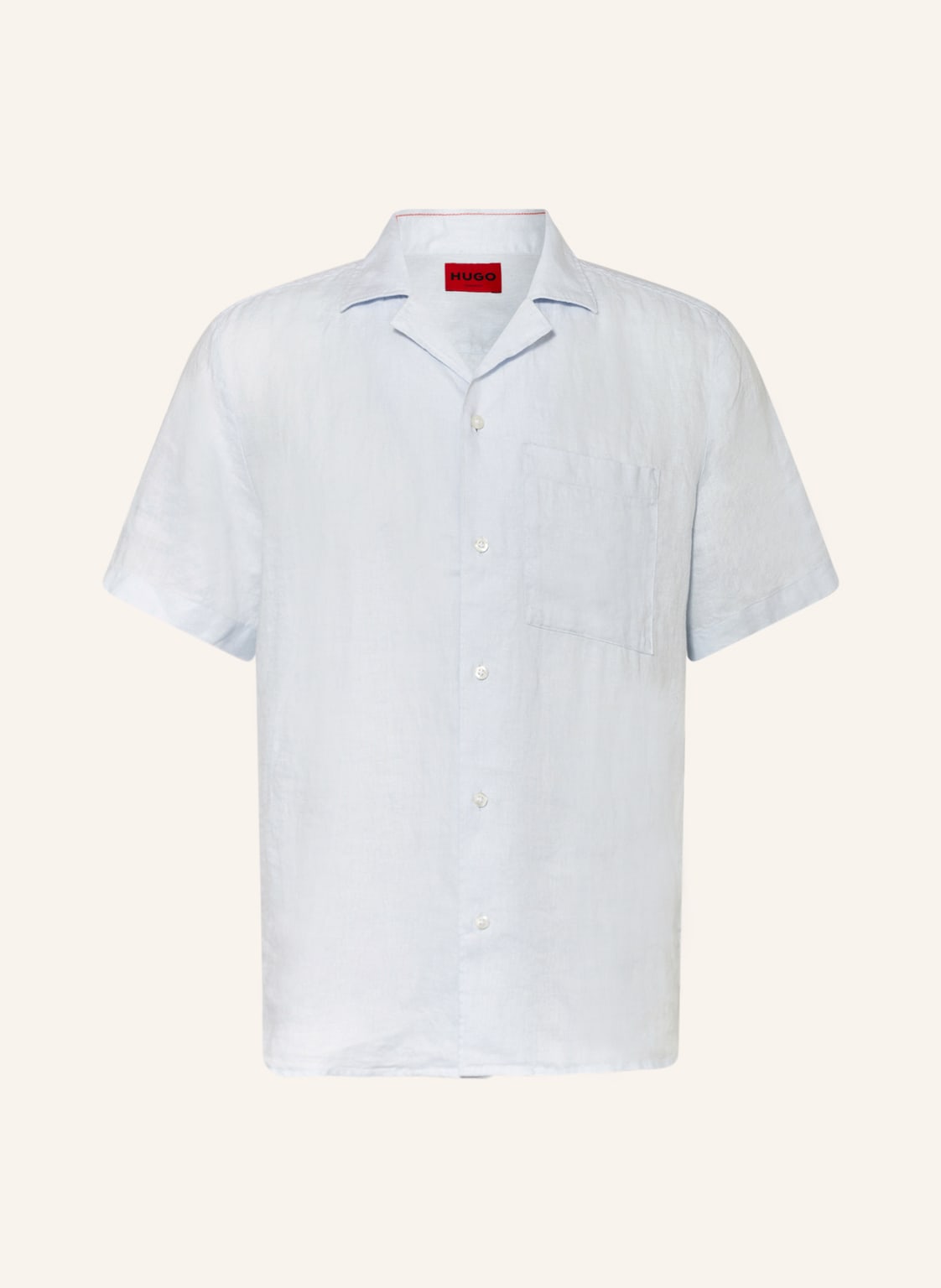 Image of Hugo Resorthemd Ellino Straight Fit Aus Leinen blau