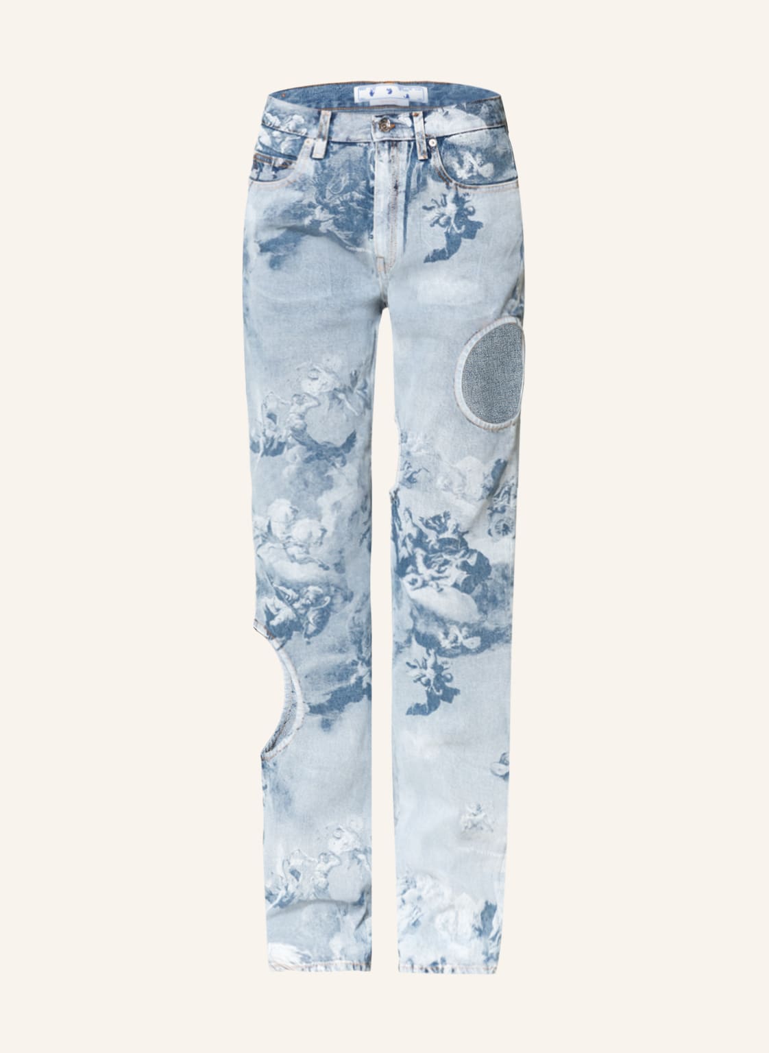 Image of Off-White Jeans Mit Cut-Outs blau