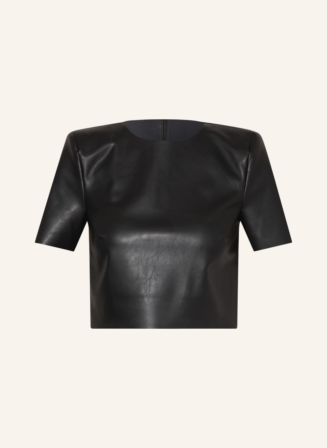 Image of Wolford Cropped-Shirt In Lederoptik schwarz