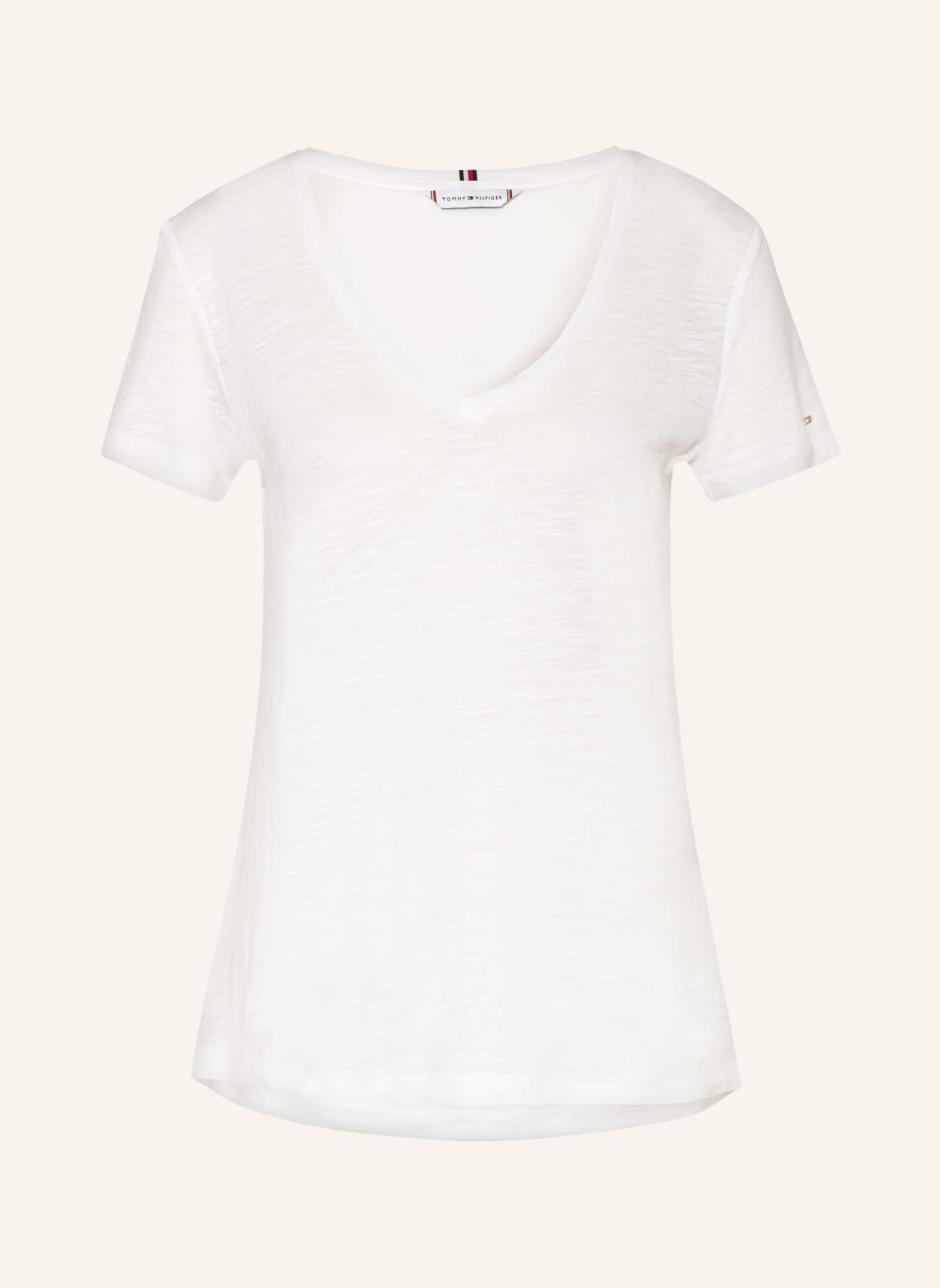 Image of Tommy Hilfiger T-Shirt Mit Leinen weiss