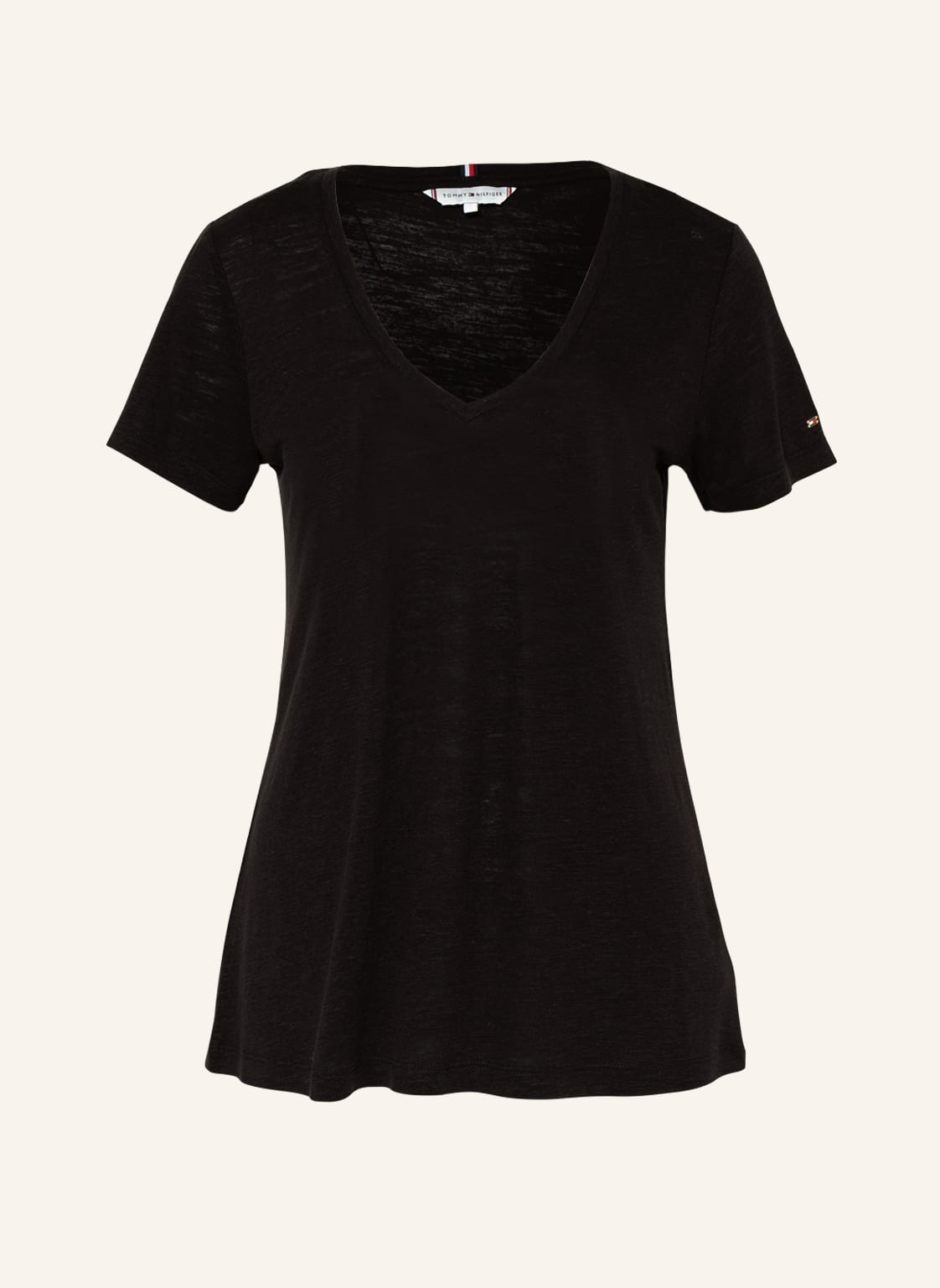 Image of Tommy Hilfiger T-Shirt Mit Leinen schwarz