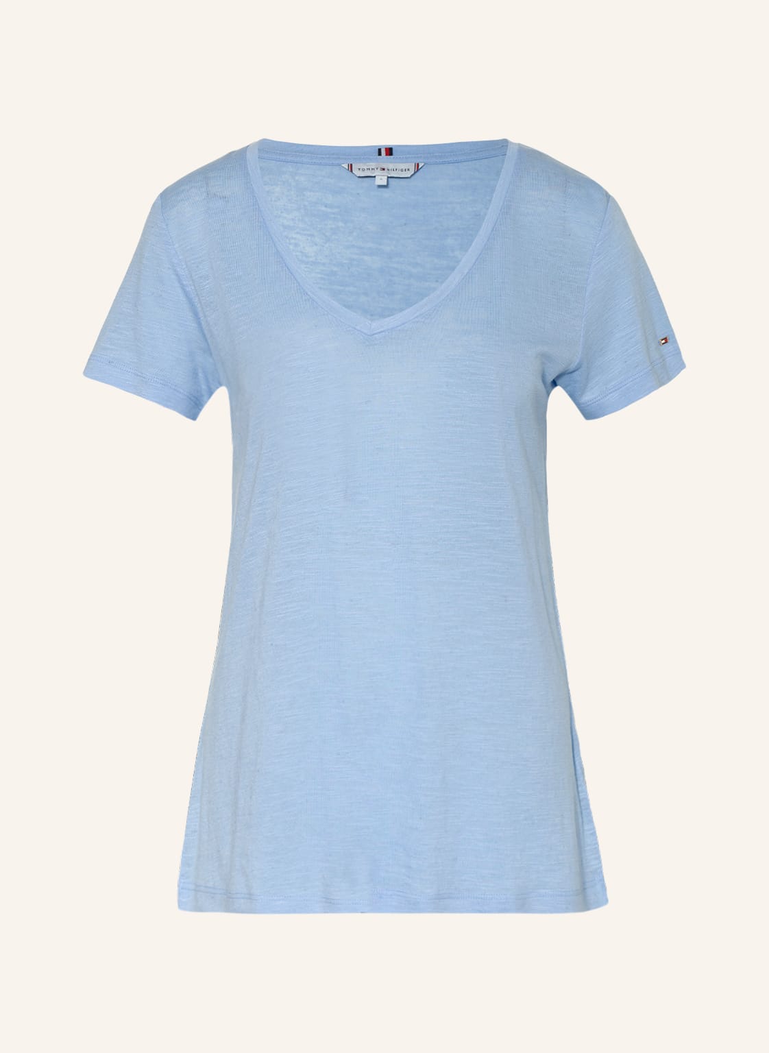 Image of Tommy Hilfiger T-Shirt Mit Leinen blau