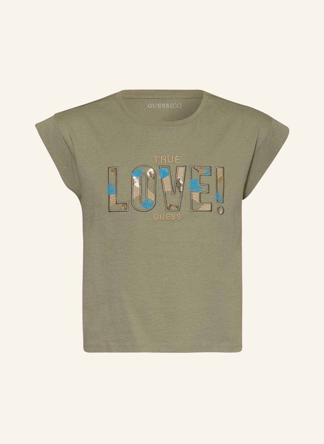 Image of Guess T-Shirt Mit Pailletten gruen