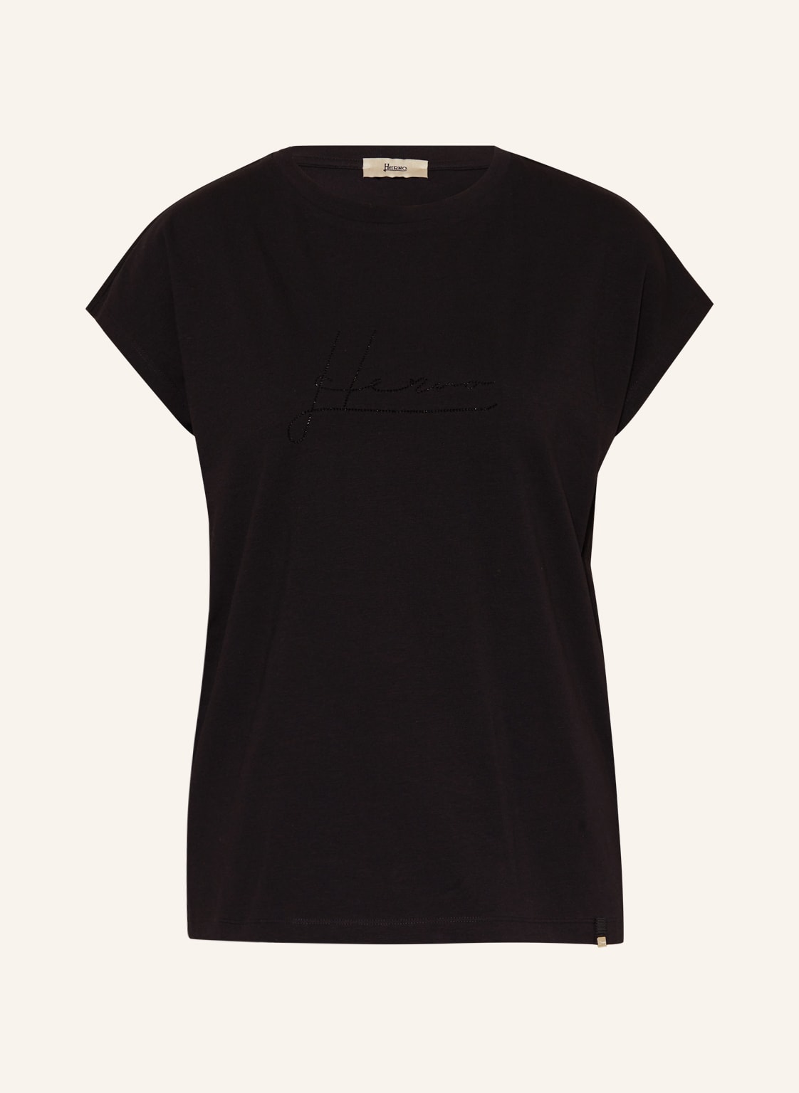 Image of Herno T-Shirt Mit Schmucksteinen schwarz