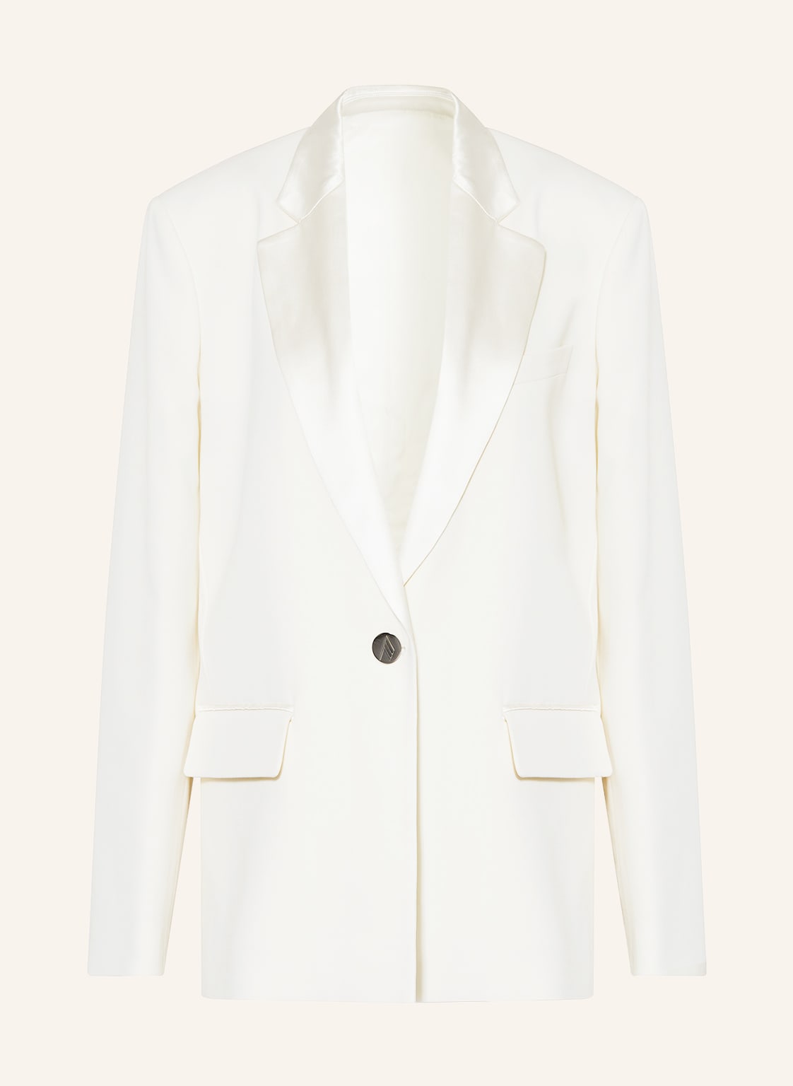 Image of The Attico Longblazer Im Materialmix weiss