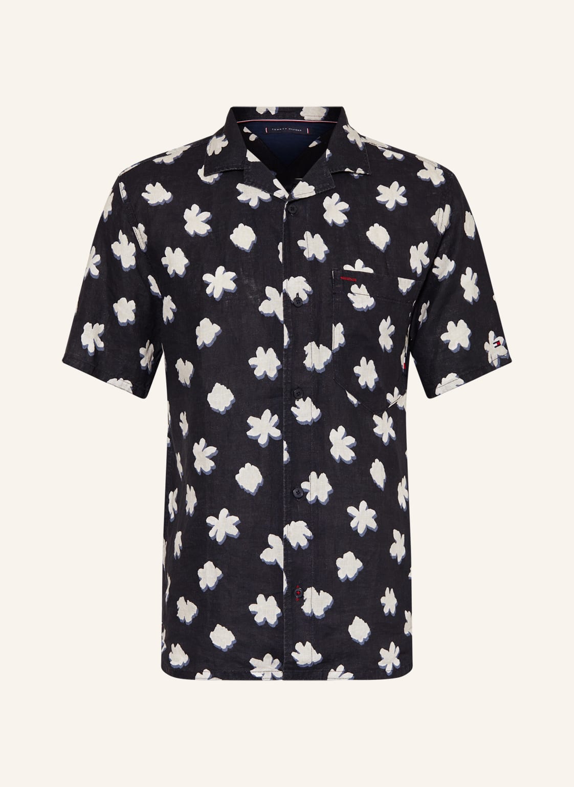 Image of Tommy Hilfiger Resorthemd Regular Fit Aus Leinen blau