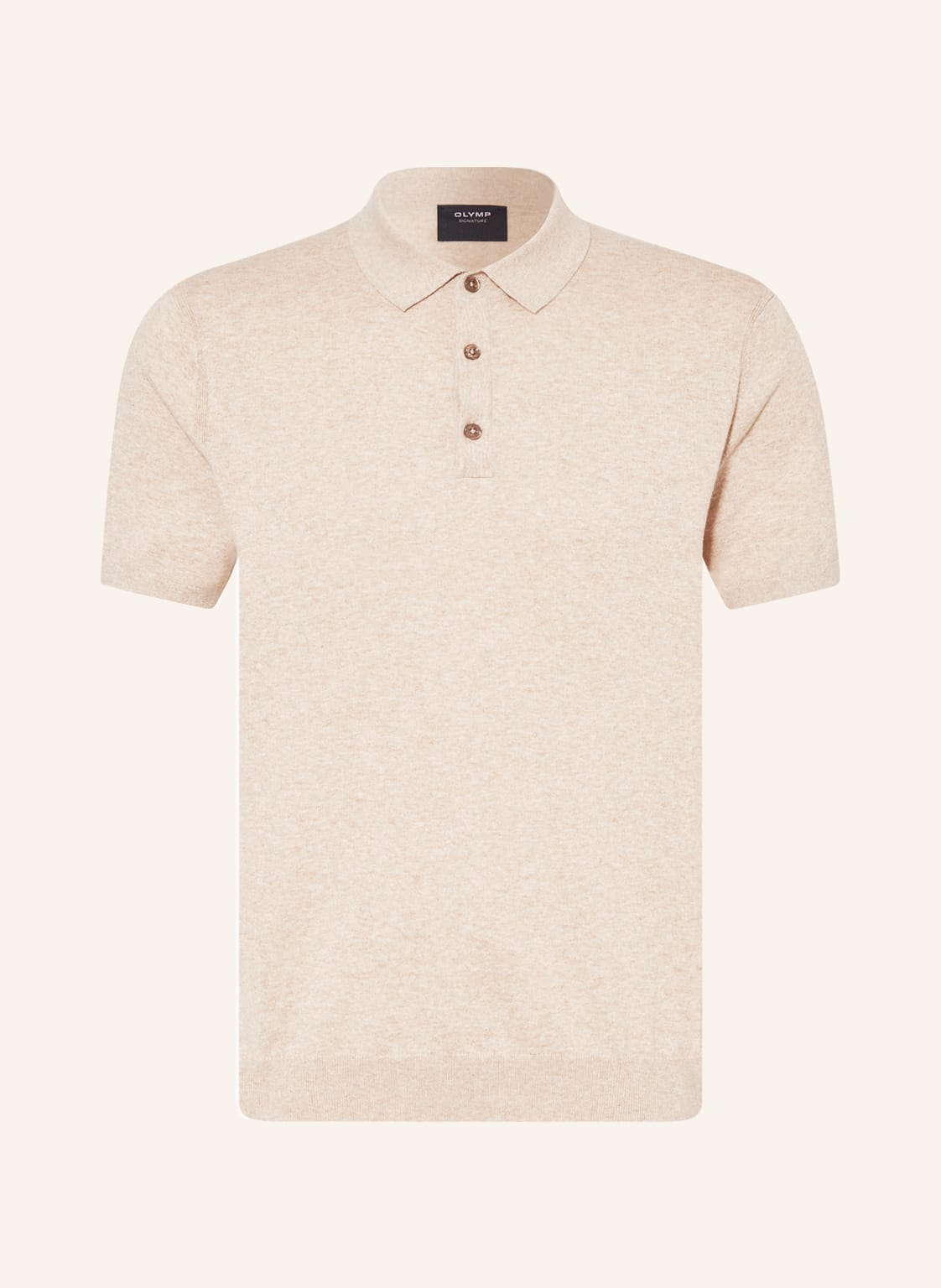 Image of Olymp Signature Strick-Poloshirt braun