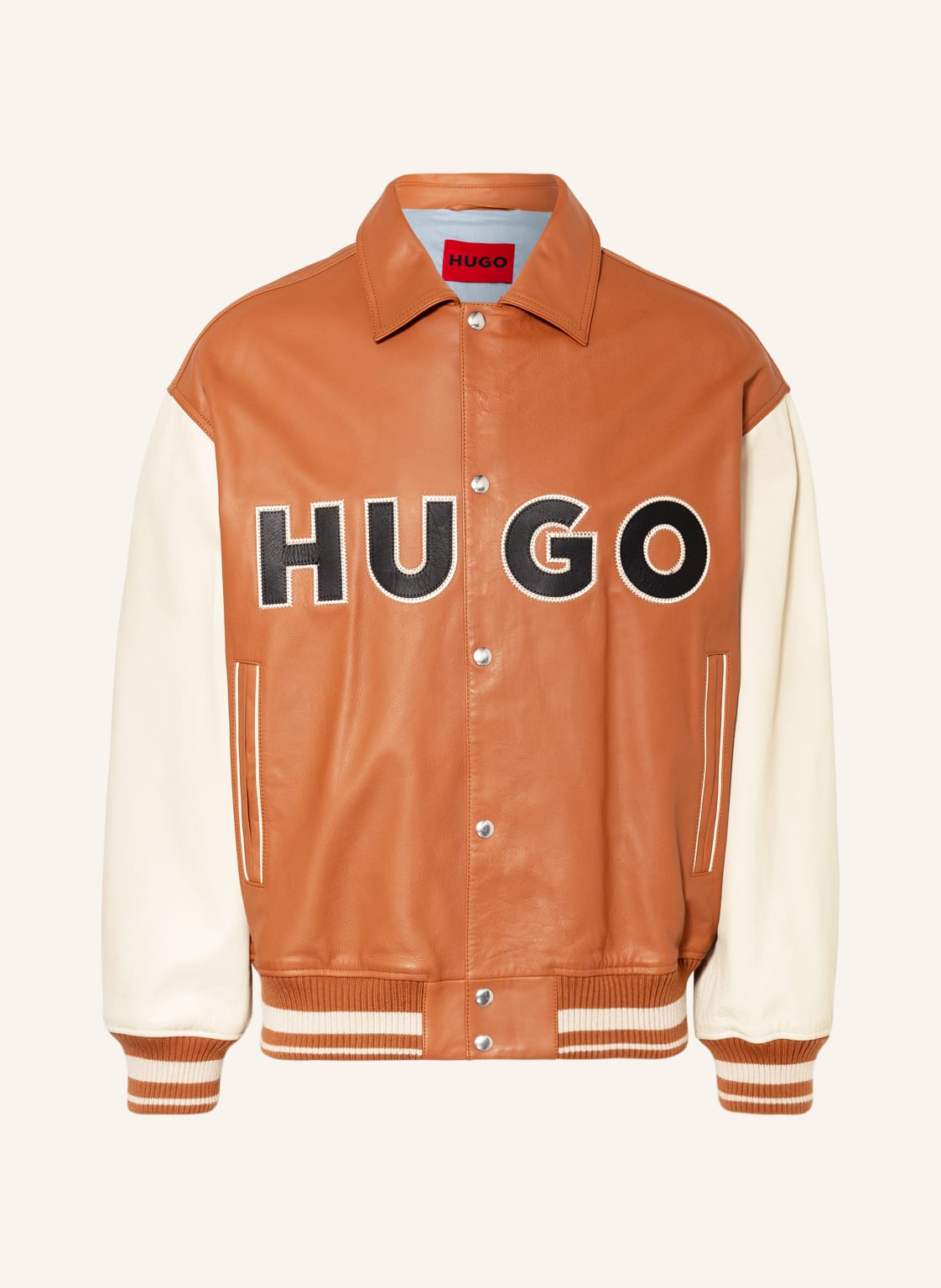 Image of Hugo Leder-Blouson Luganos braun