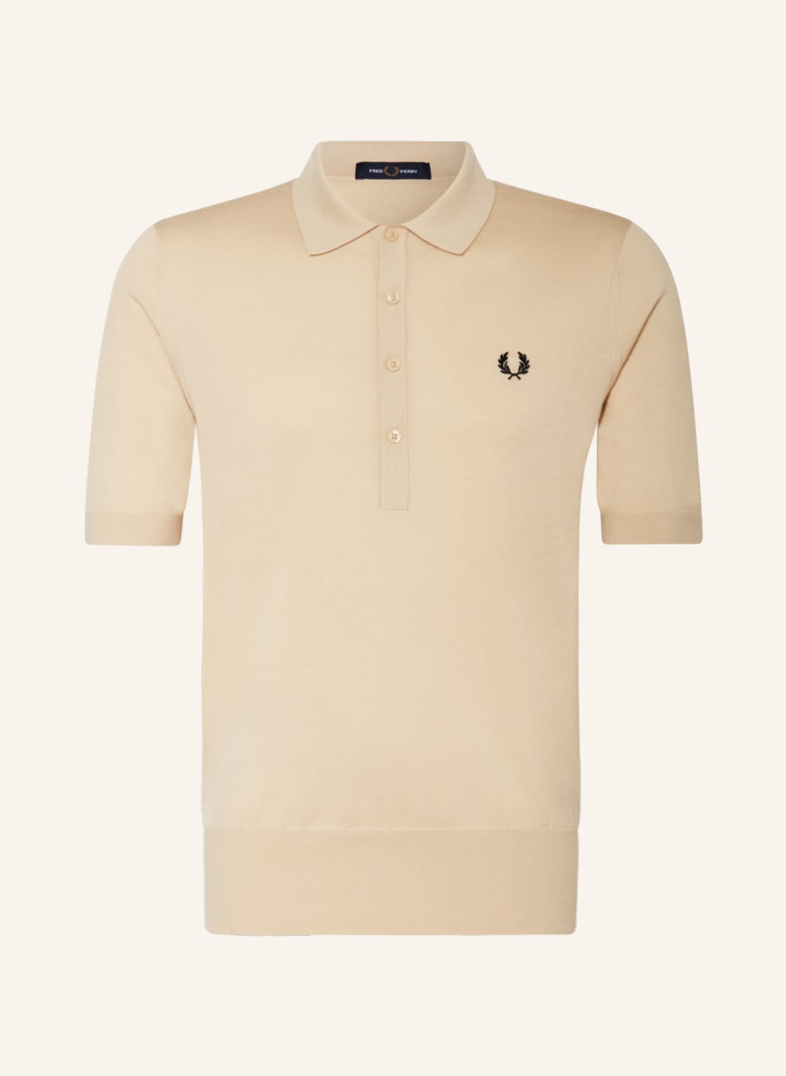 Image of Fred Perry Strick-Poloshirt weiss