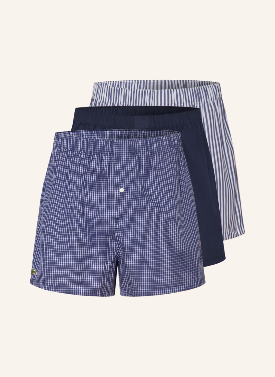 Image of Lacoste 3er-Pack Web-Boxershorts blau