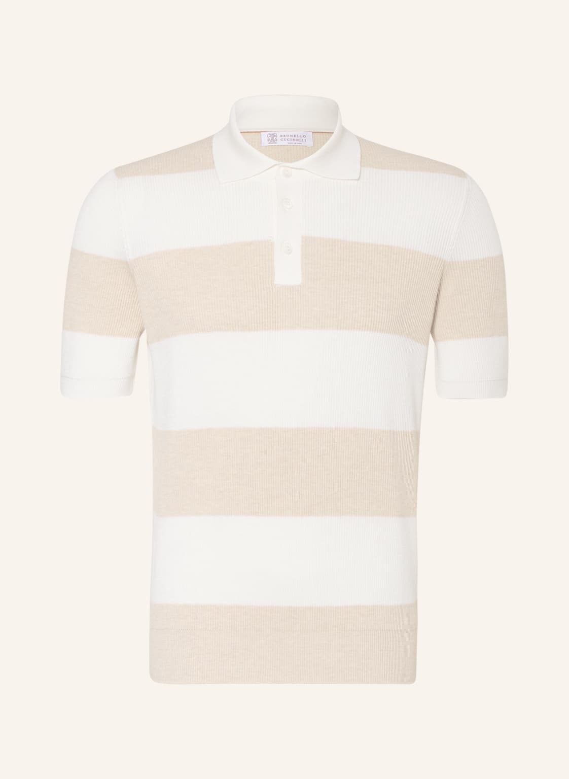 Image of Brunello Cucinelli Strick-Poloshirt beige