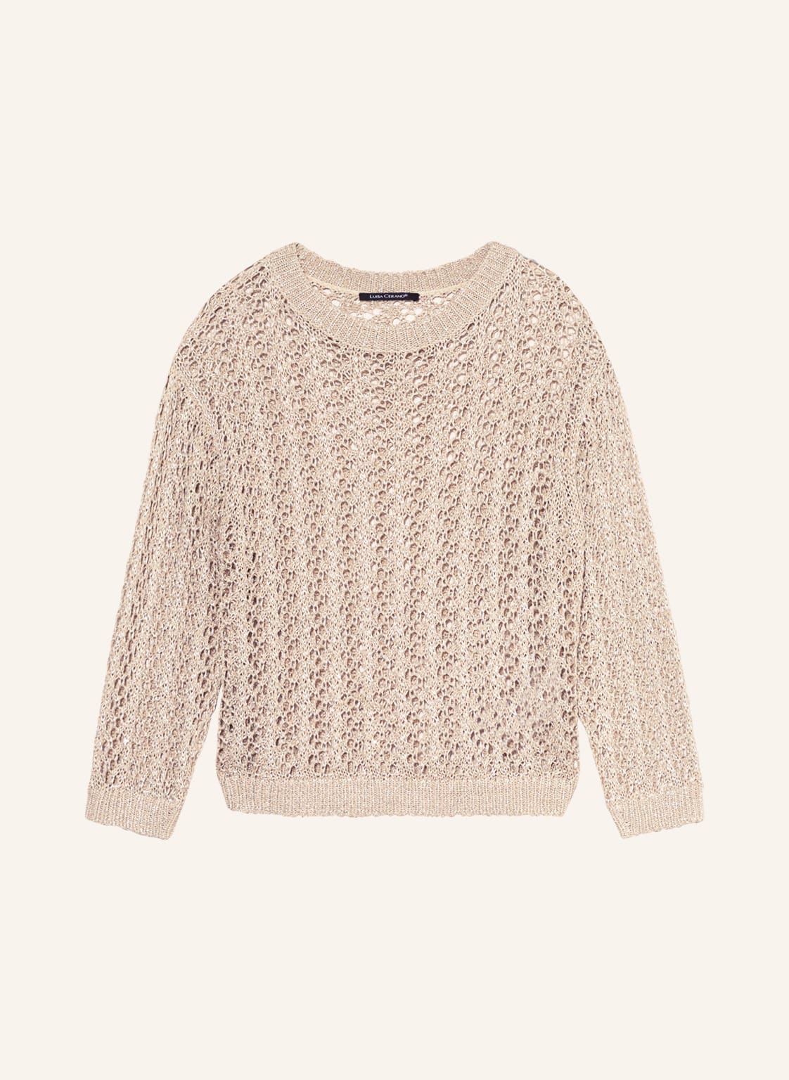 Image of Luisa Cerano Pullover Mit Leinen Und Pailletten beige