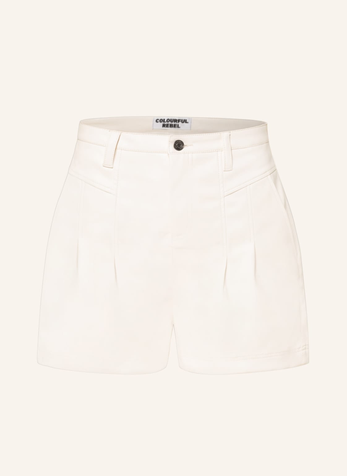 Image of Colourful Rebel Shorts Linde In Lederoptik weiss