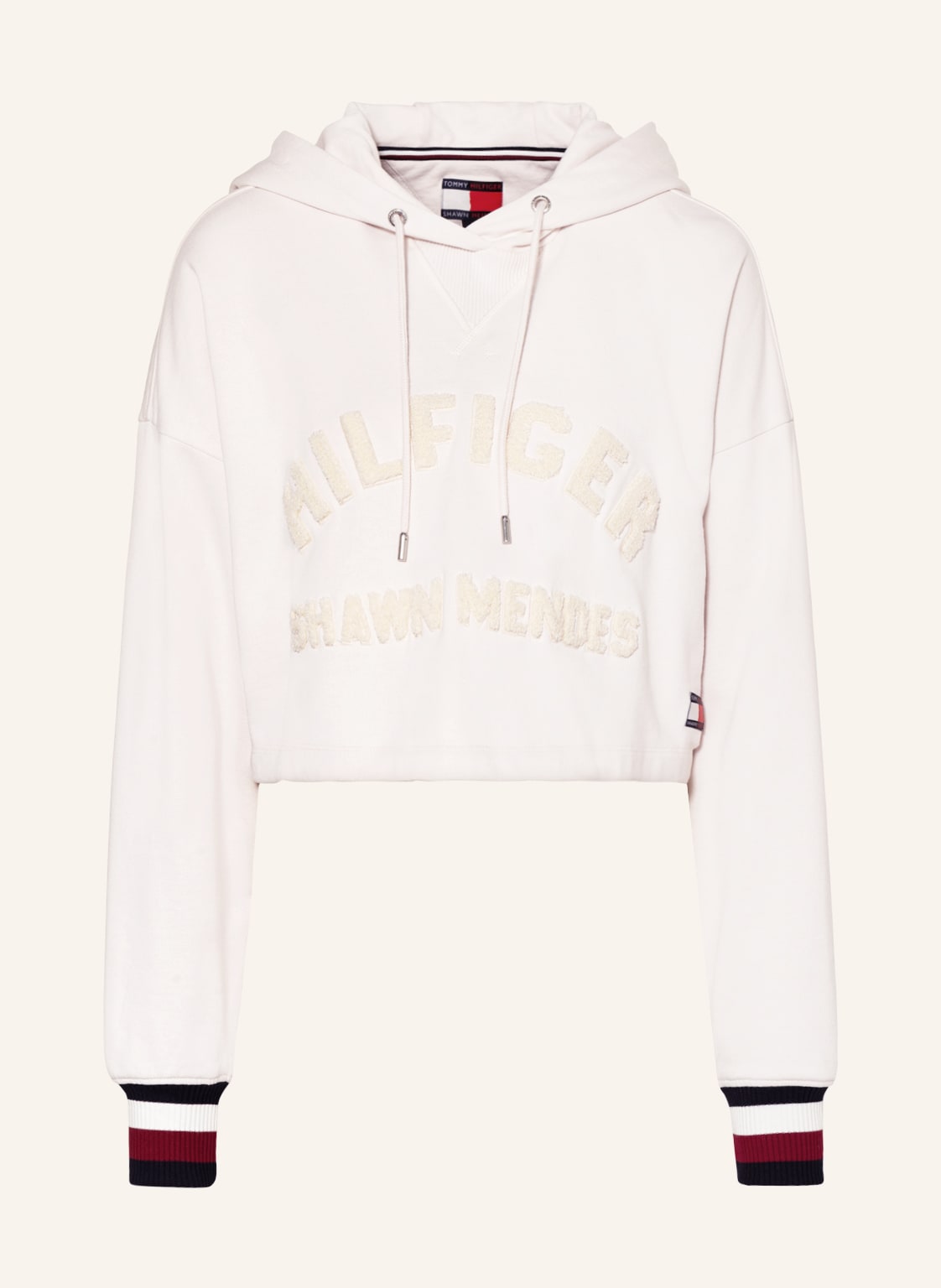Image of Tommy Hilfiger Cropped-Hoodie weiss