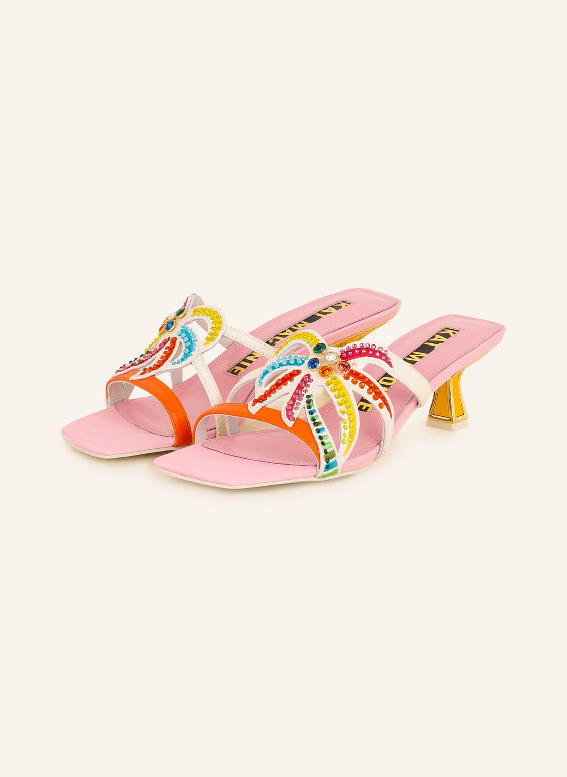 Image of Kat Maconie Mules Cari Mit Schmucksteinen rosa